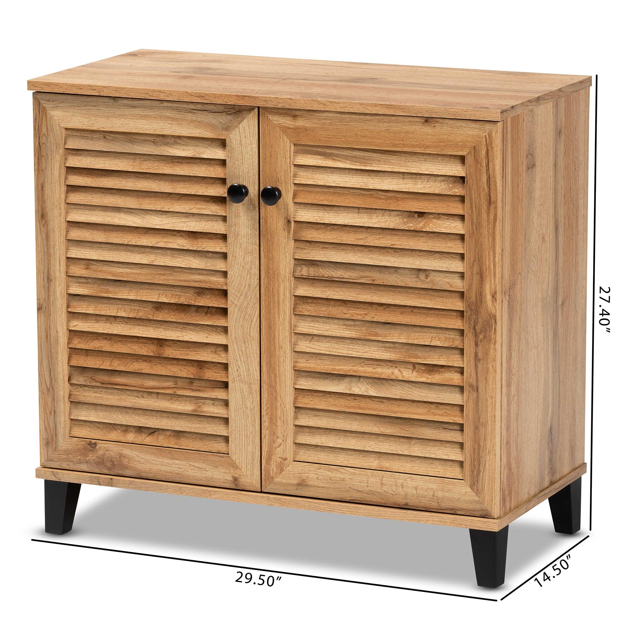 Coolidge Modern and Contemporary Finished Wood 2-Door Shoe Storage Cabinet