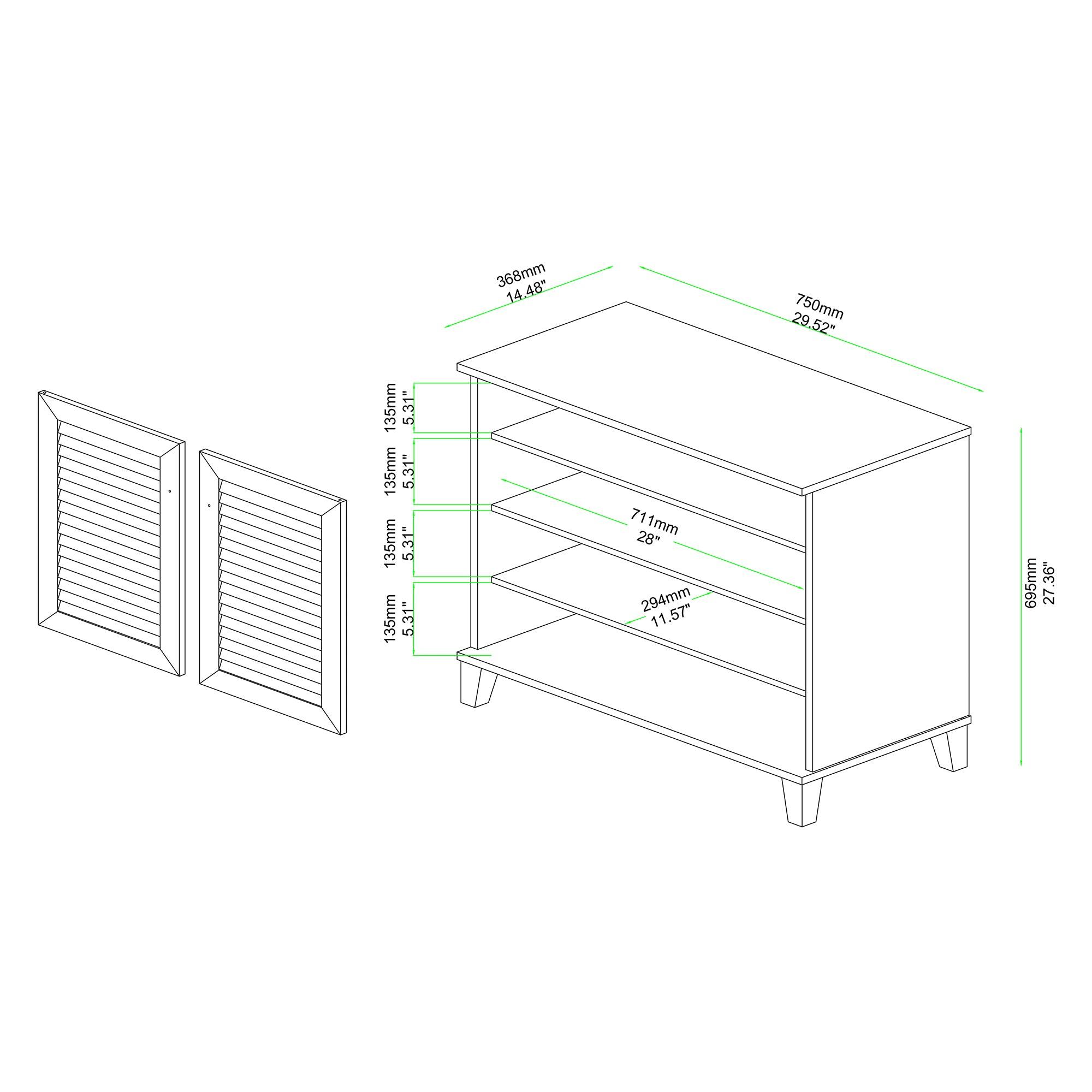 Coolidge Modern and Contemporary Finished Wood 2-Door Shoe Storage Cabinet