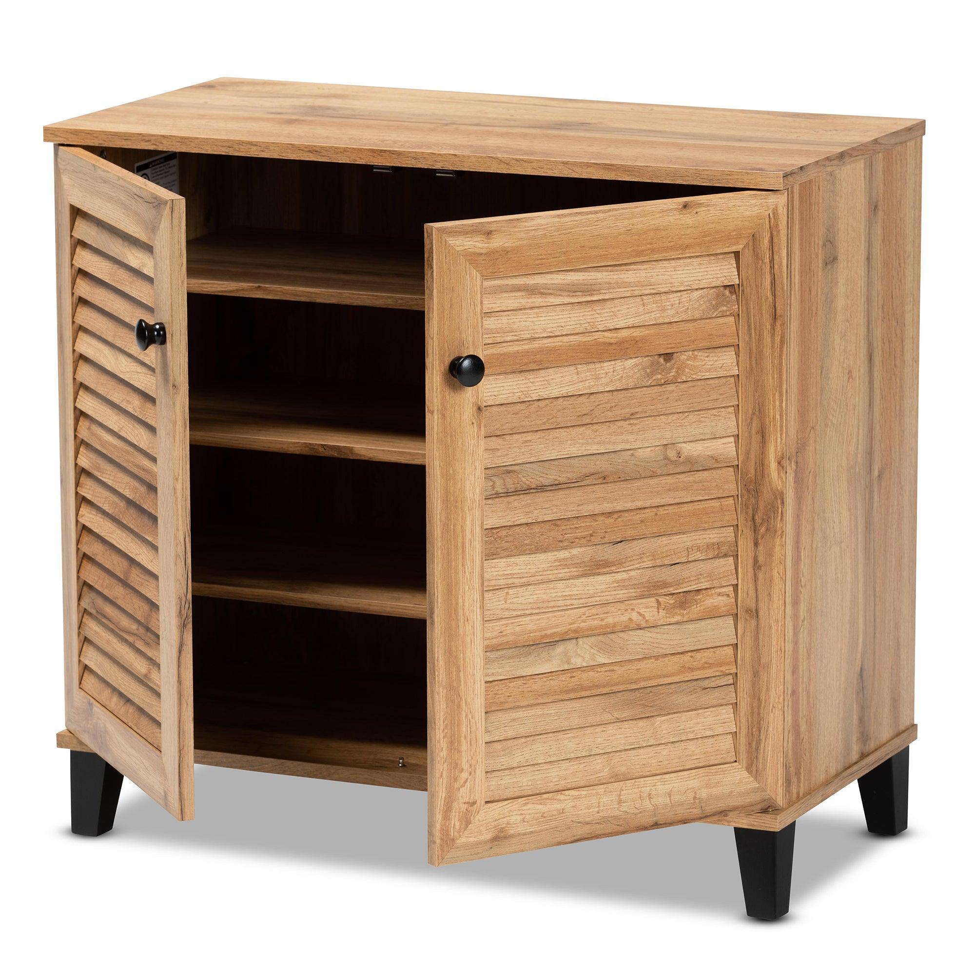 Coolidge Modern and Contemporary Finished Wood 2-Door Shoe Storage Cabinet