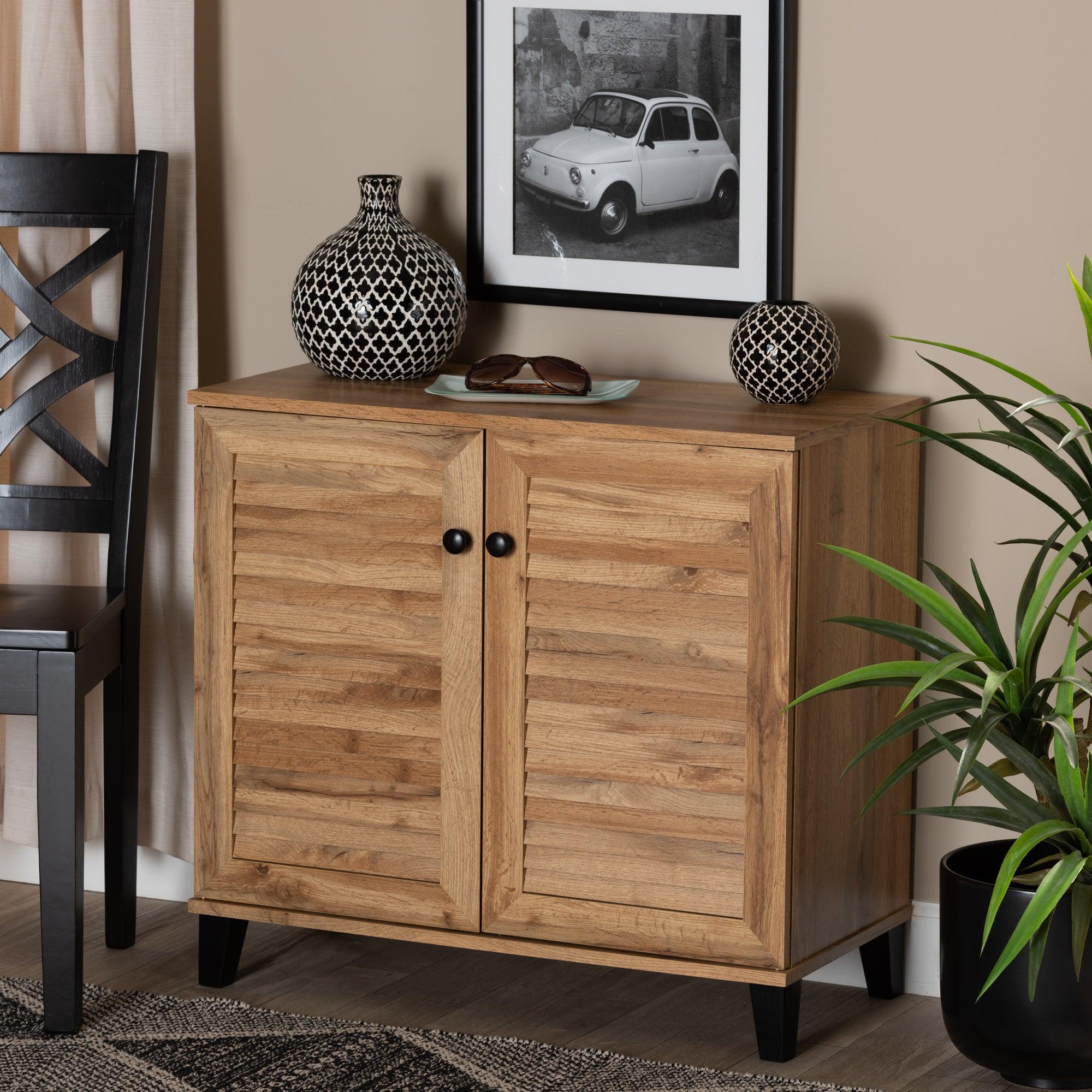 Coolidge Modern and Contemporary Finished Wood 2-Door Shoe Storage Cabinet