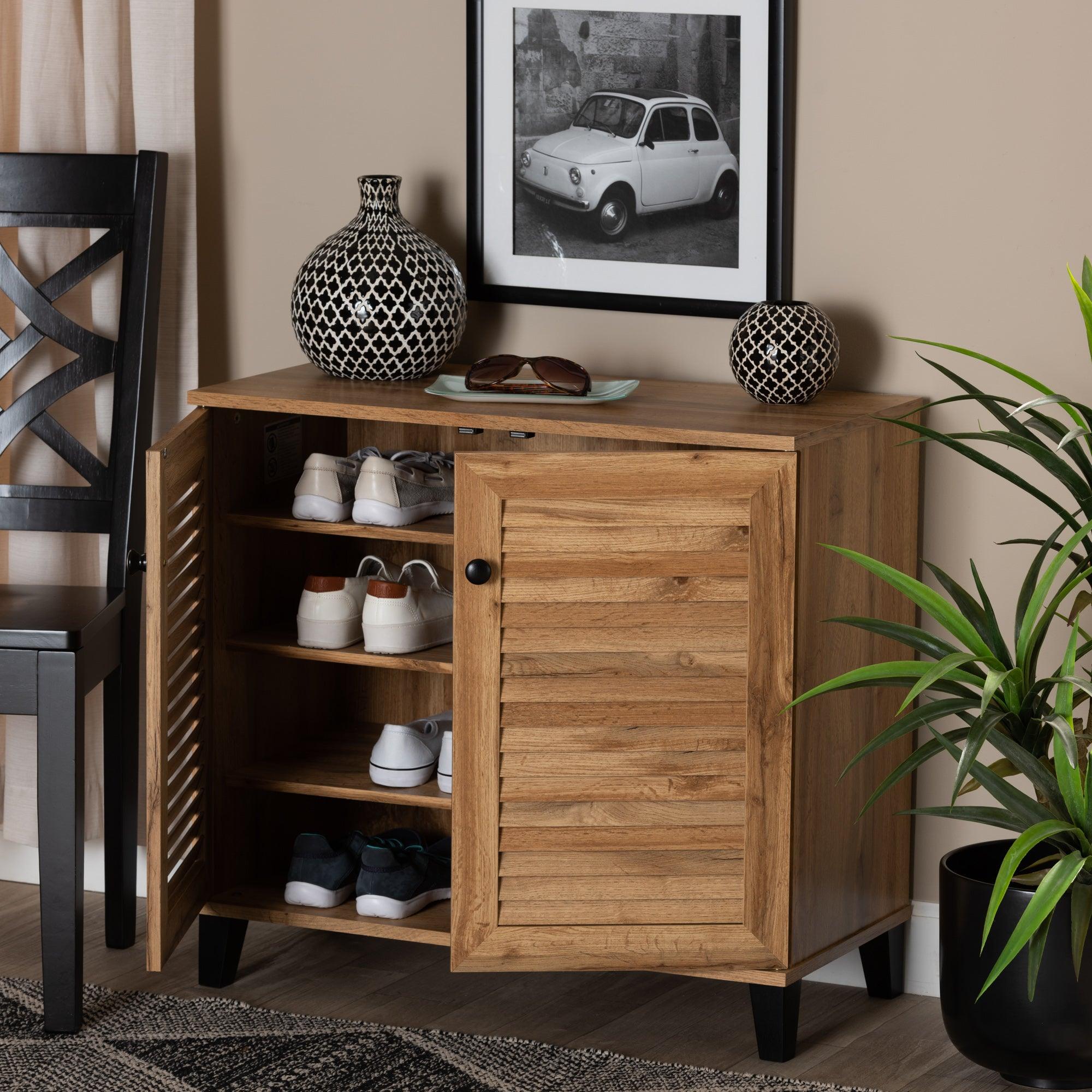 Coolidge Modern and Contemporary Finished Wood 2-Door Shoe Storage Cabinet