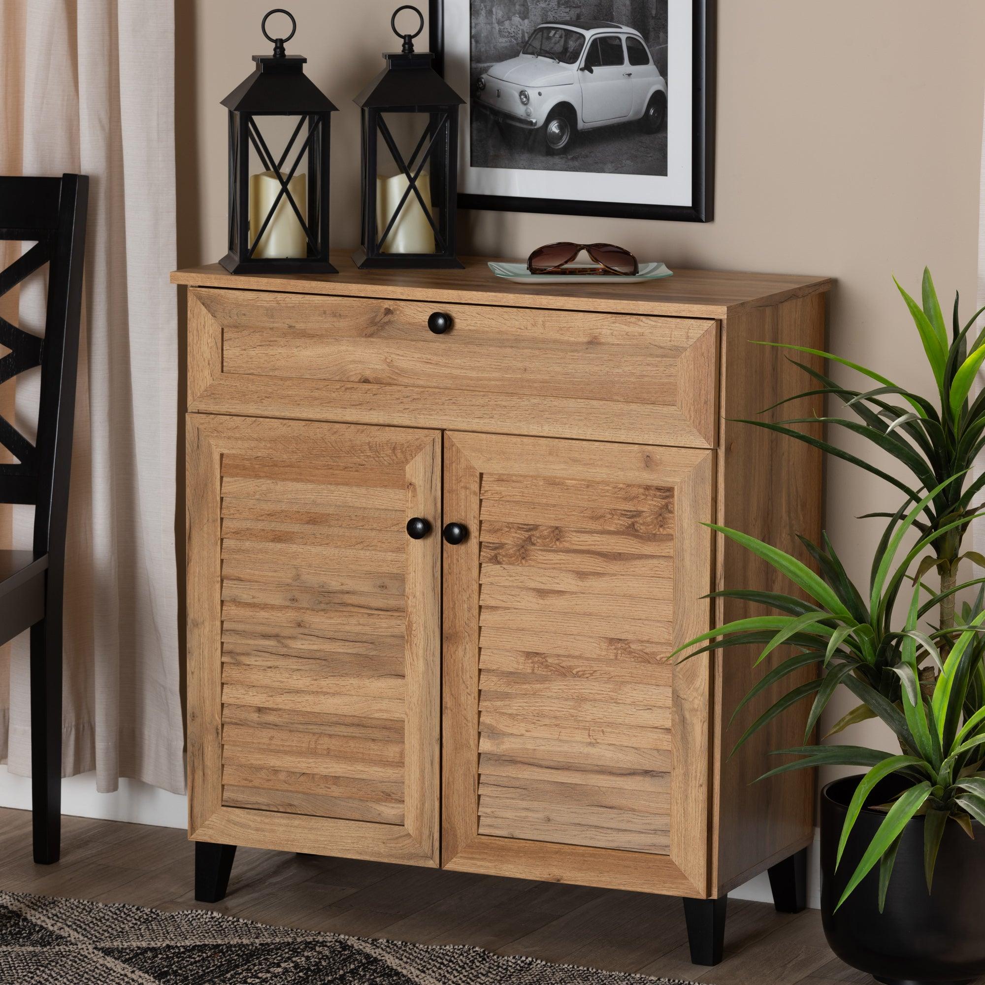 Coolidge Modern and Contemporary Finished Wood 1-Drawer Shoe Storage Cabinet