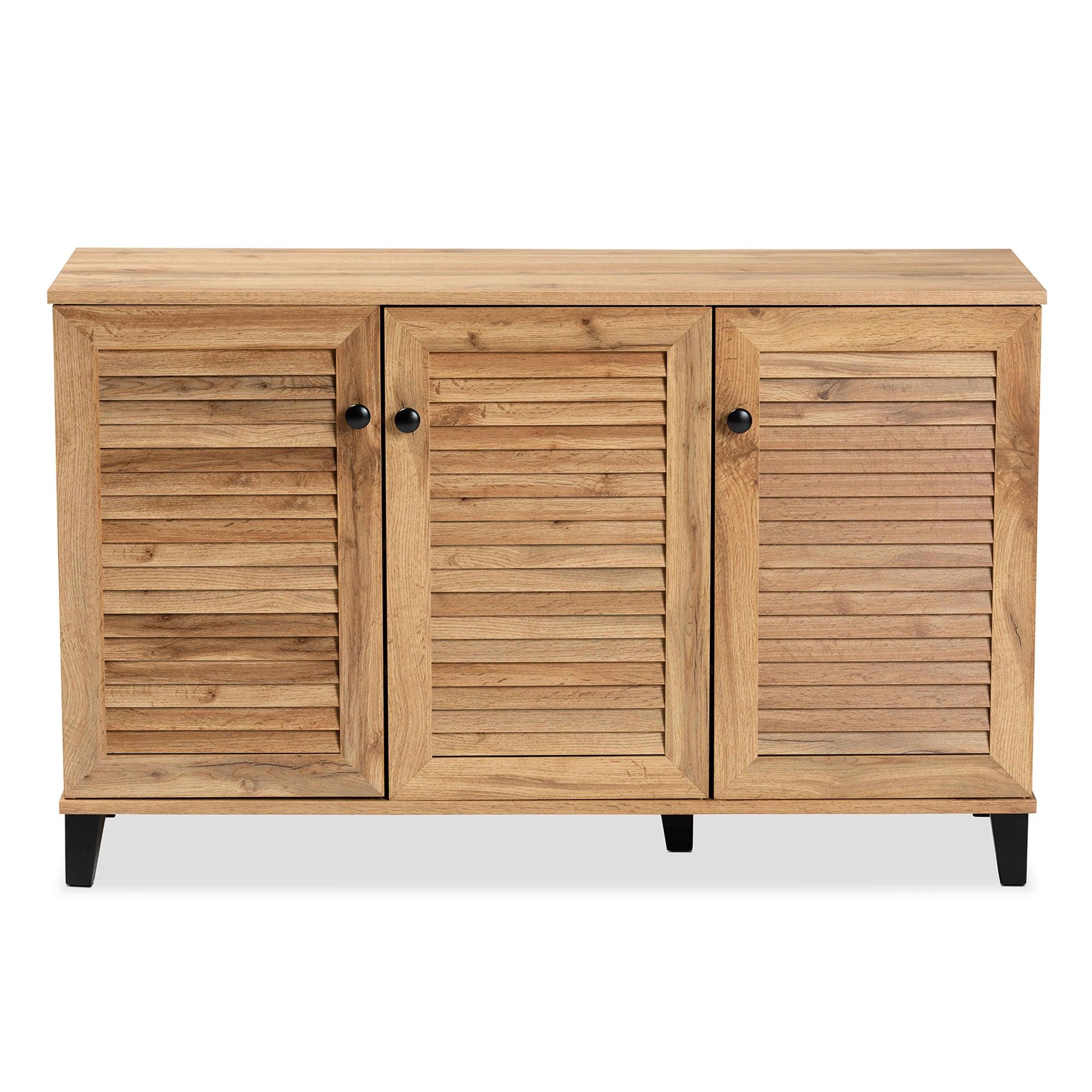 Coolidge Modern and Contemporary Finished Wood 3-Door Shoe Storage Cabinet