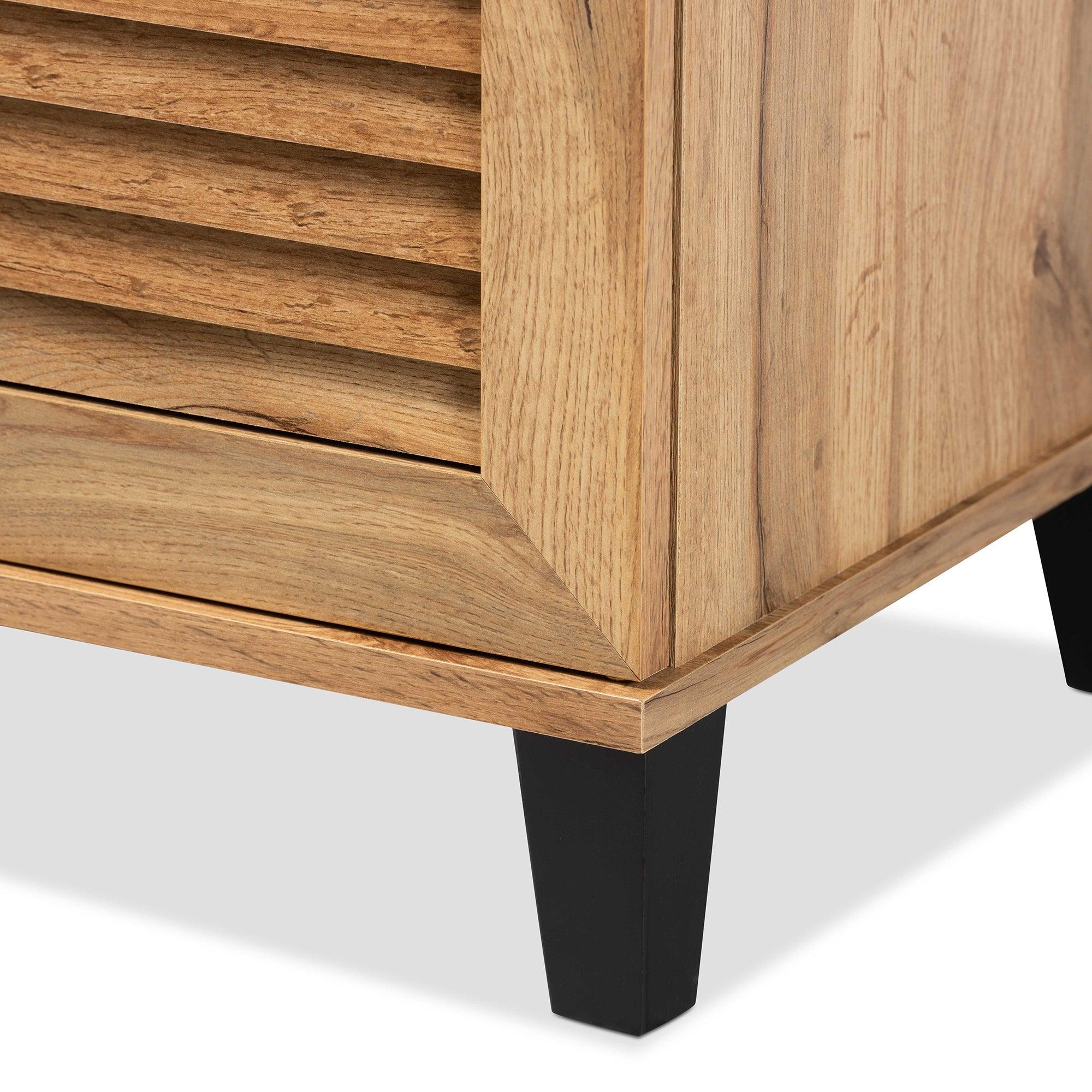 Coolidge Modern and Contemporary Finished Wood 3-Door Shoe Storage Cabinet