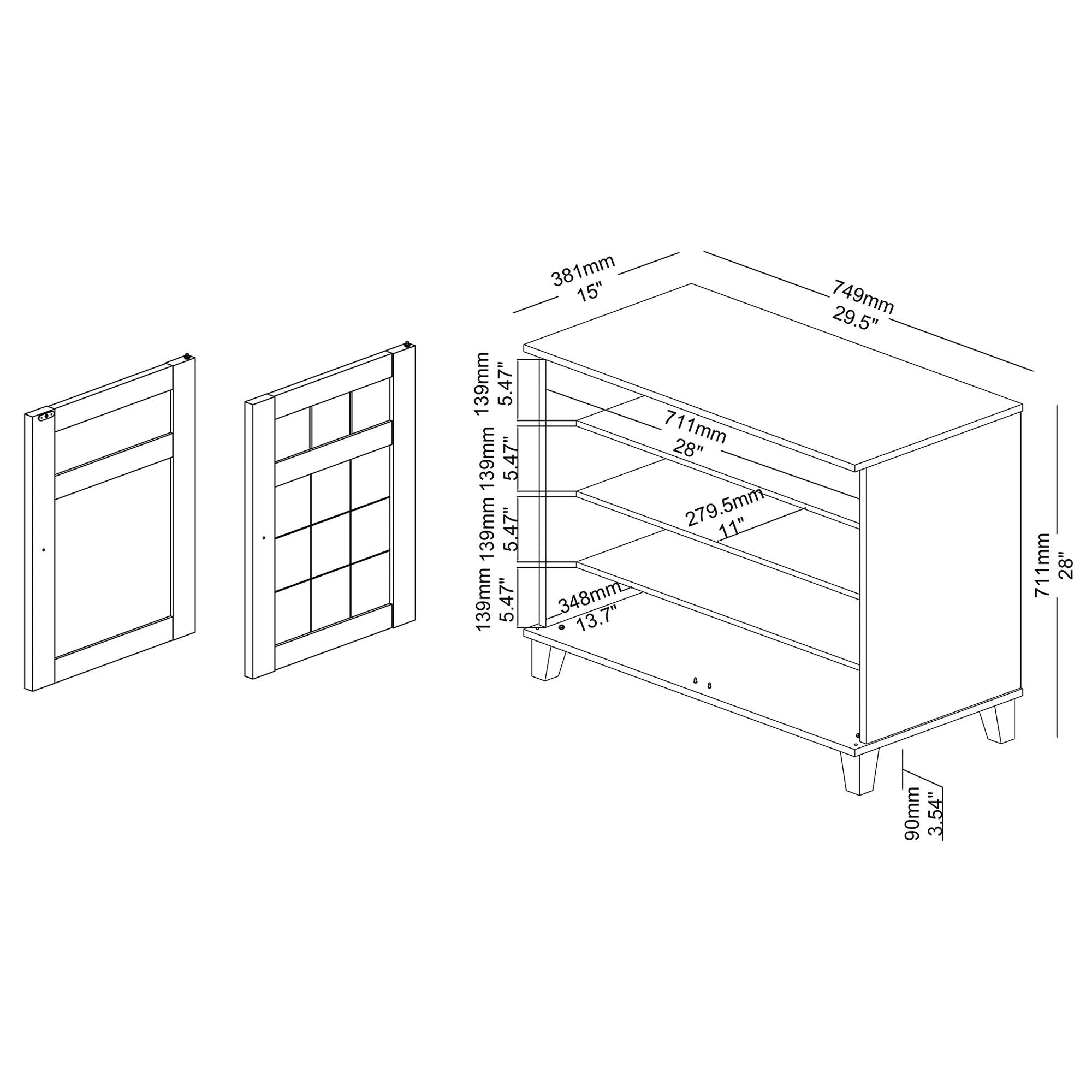 Glidden Modern and Contemporary Finished Wood 2-Door Shoe Storage Cabinet