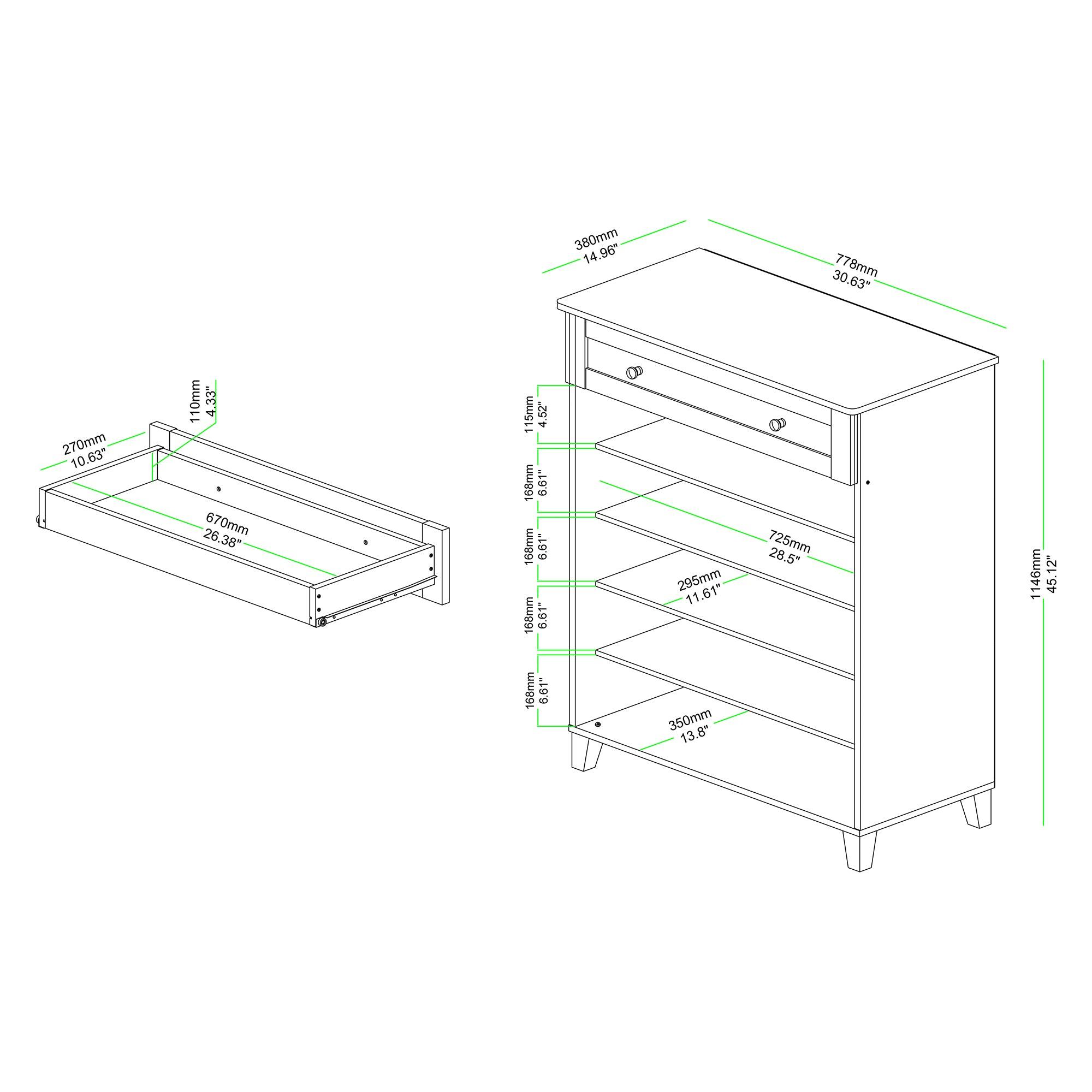 Glidden Modern and Contemporary Finished Wood 1-Drawer Shoe Storage Cabinet