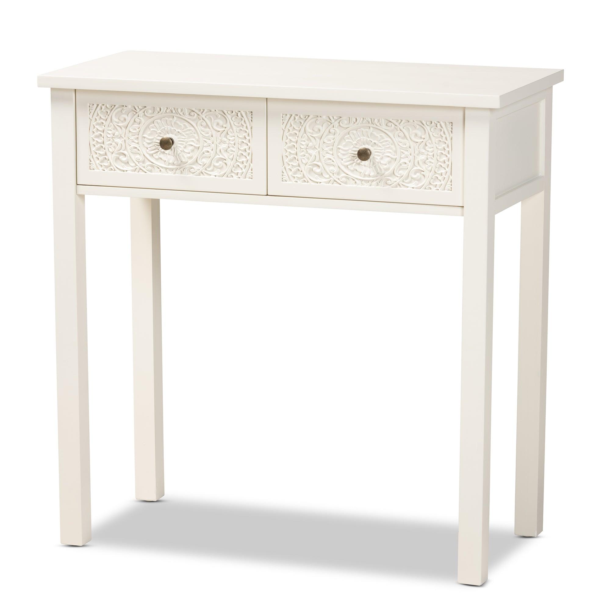 Lambert Classic and Traditional Finished Wood 2-Drawer Console Table