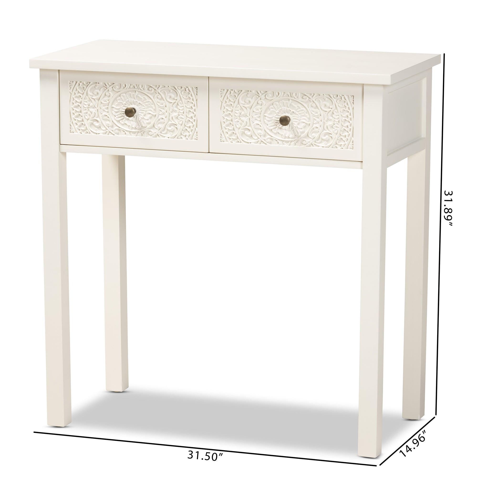 Lambert Classic and Traditional Finished Wood 2-Drawer Console Table