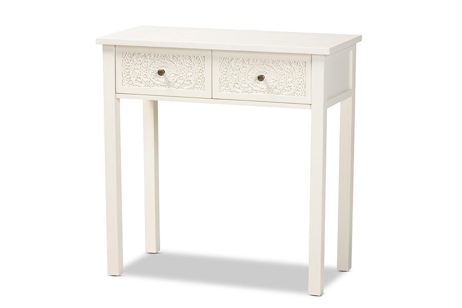 Lambert Classic and Traditional Finished Wood 2-Drawer Console Table