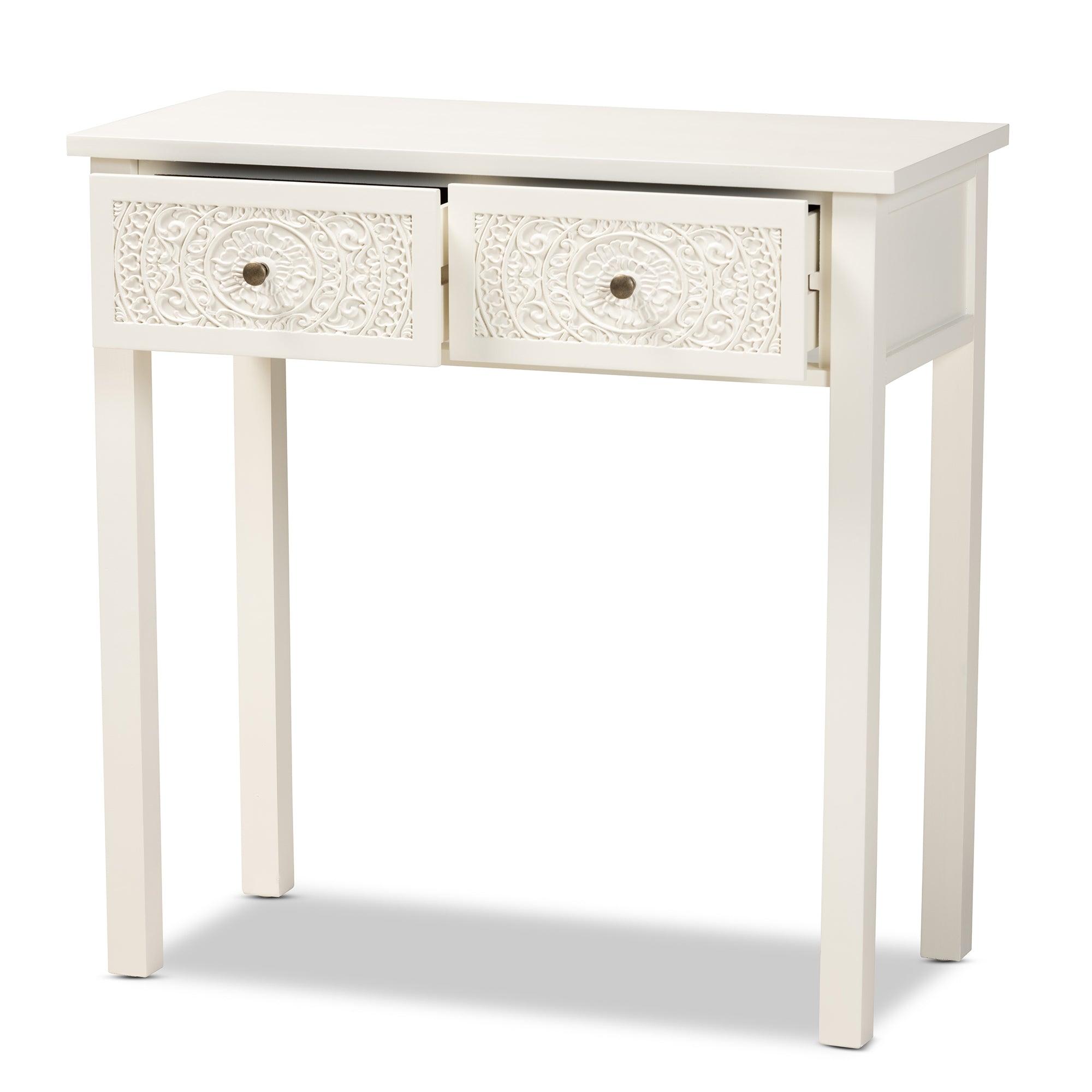 Lambert Classic and Traditional Finished Wood 2-Drawer Console Table