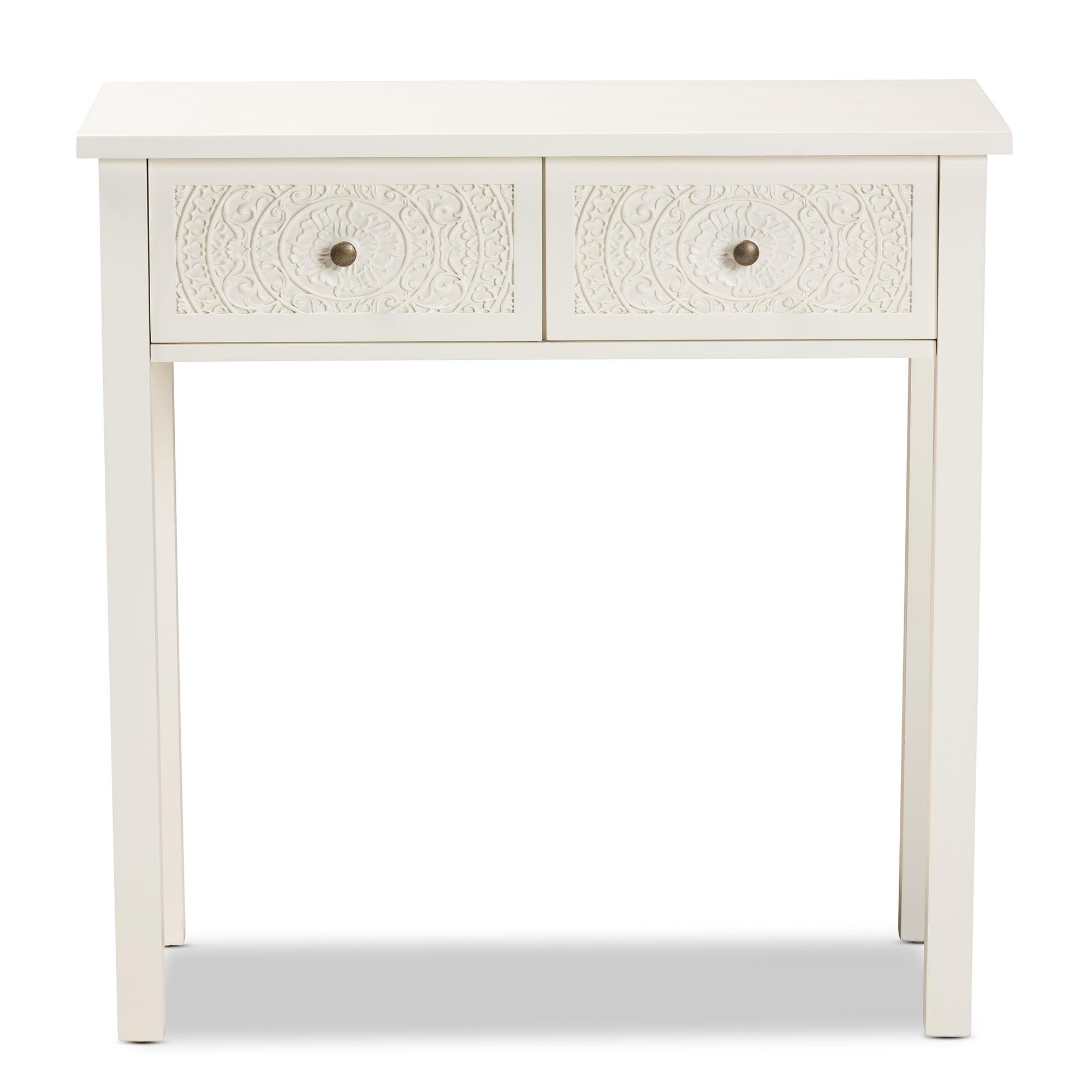 Lambert Classic and Traditional Finished Wood 2-Drawer Console Table