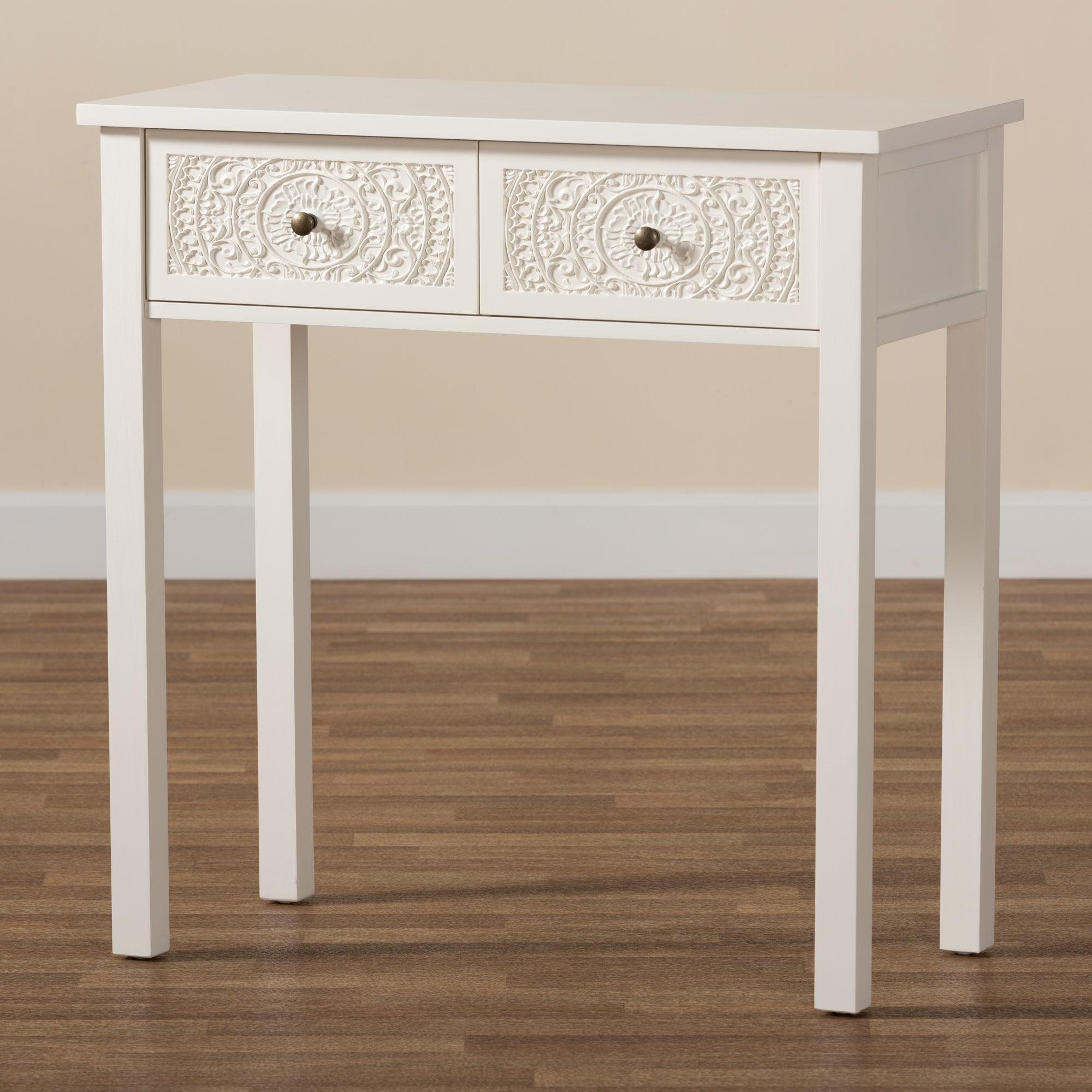 Lambert Classic and Traditional Finished Wood 2-Drawer Console Table