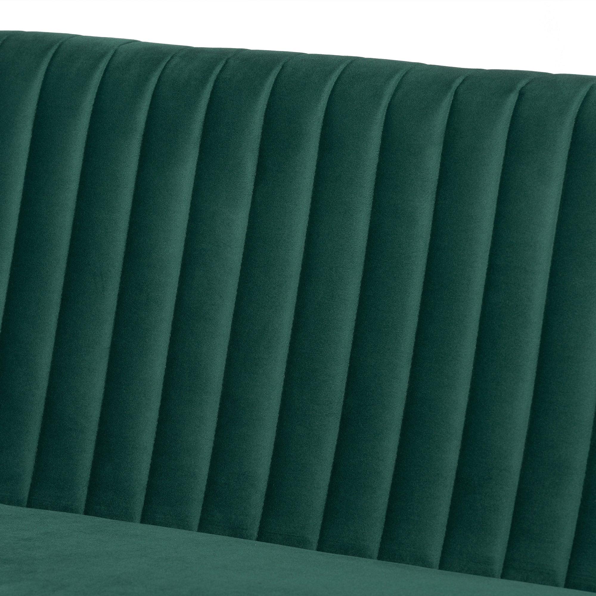 Alvis Mid-Century Modern Emerald Velvet Upholstered and Finished Wood 4-Piece Dining Nook Set