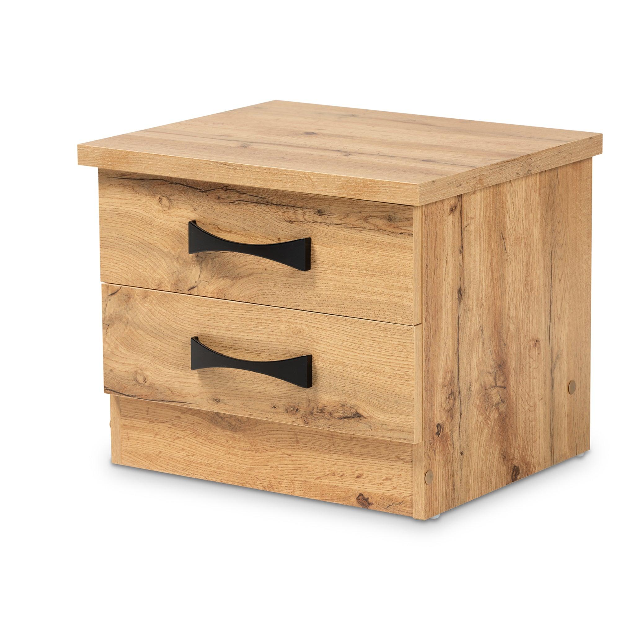 Colburn Modern and Contemporary Finished Wood 2-Drawer Nightstand