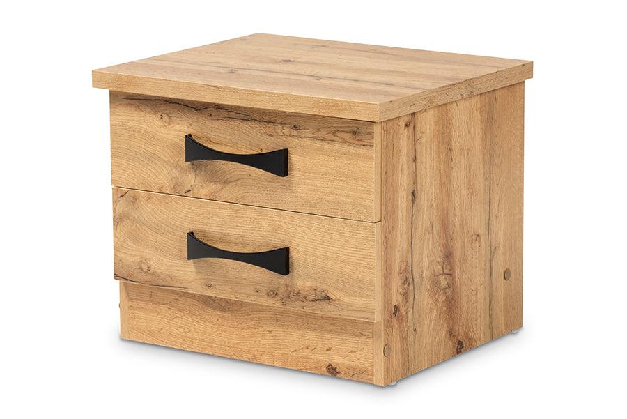 Colburn Modern and Contemporary Finished Wood 2-Drawer Nightstand