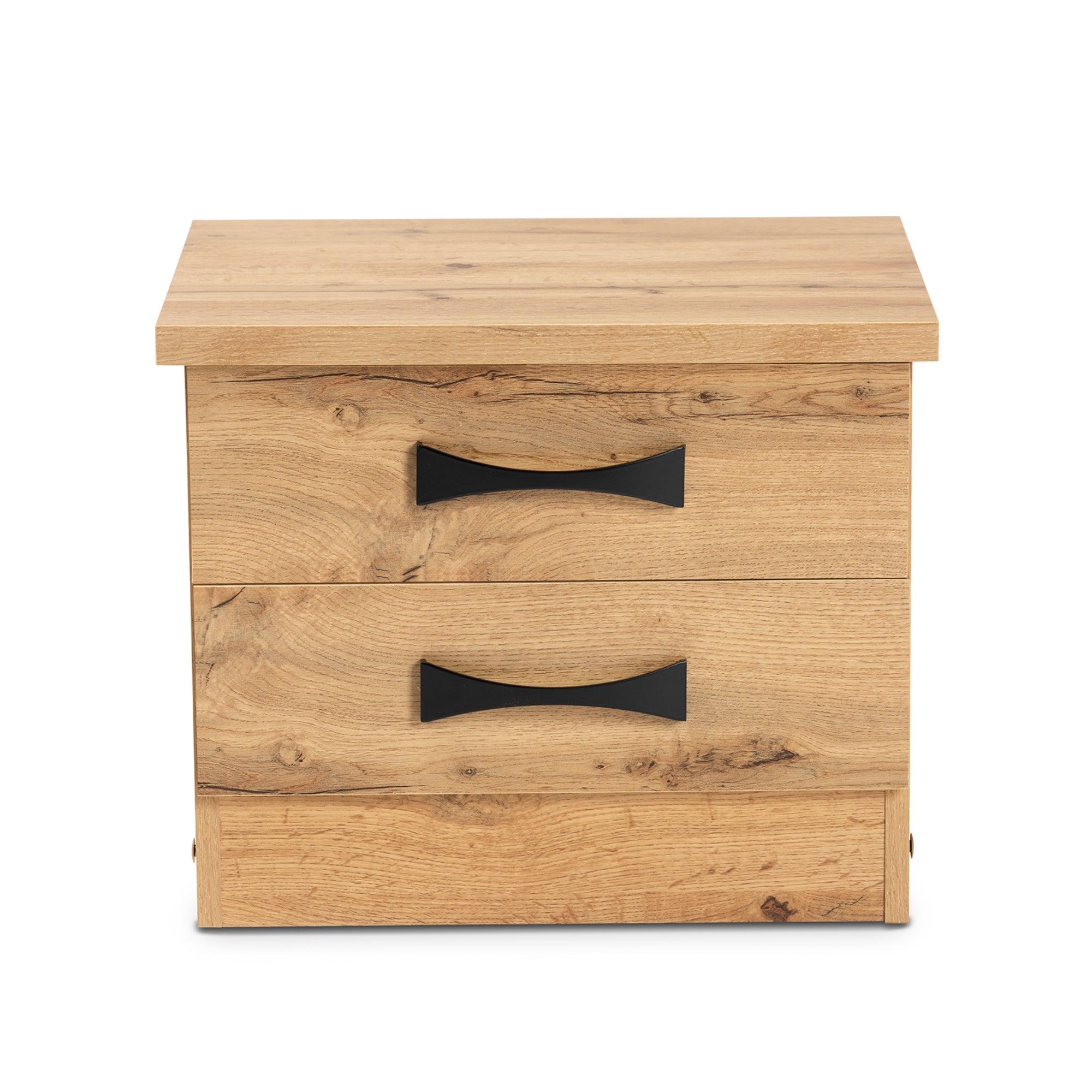 Colburn Modern and Contemporary Finished Wood 2-Drawer Nightstand