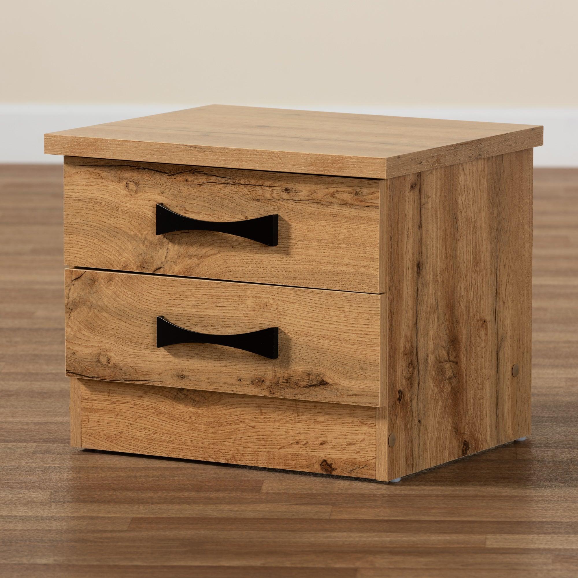 Colburn Modern and Contemporary Finished Wood 2-Drawer Nightstand