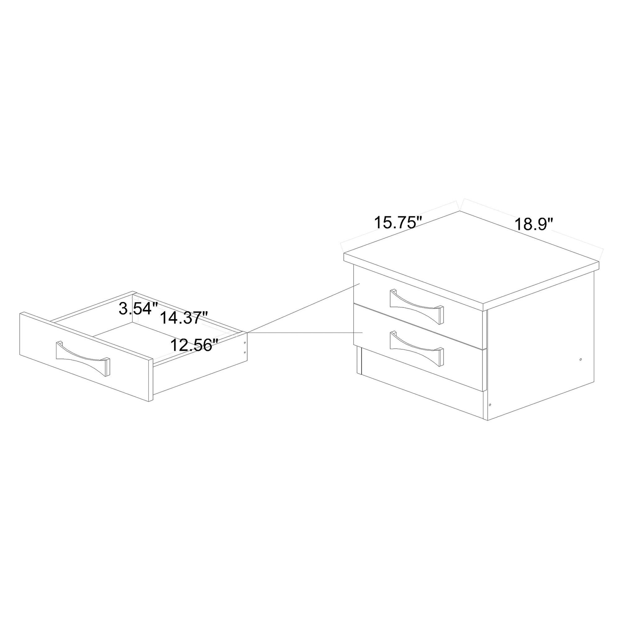 Colburn Modern and Contemporary Finished Wood 2-Drawer Nightstand