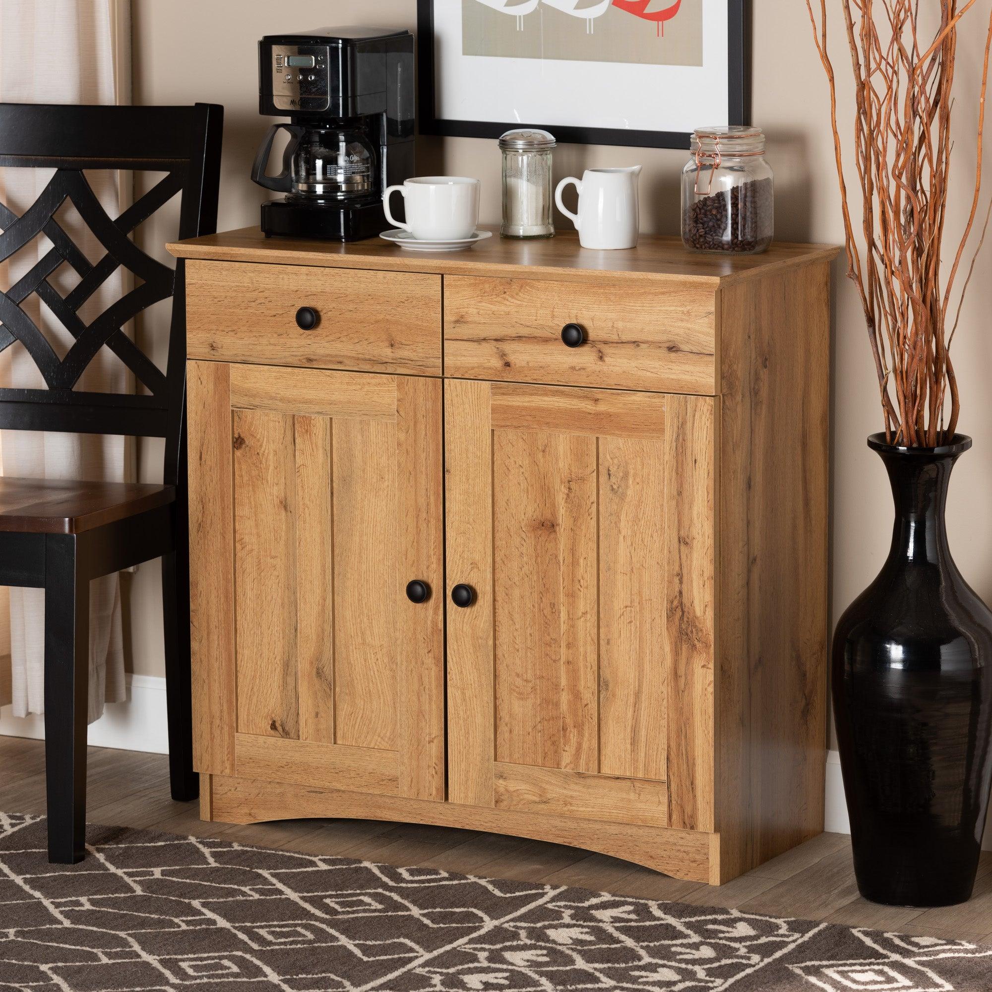 Lauren Modern and Contemporary Finished Wood 2-Door Buffet Kitchen Cabinet