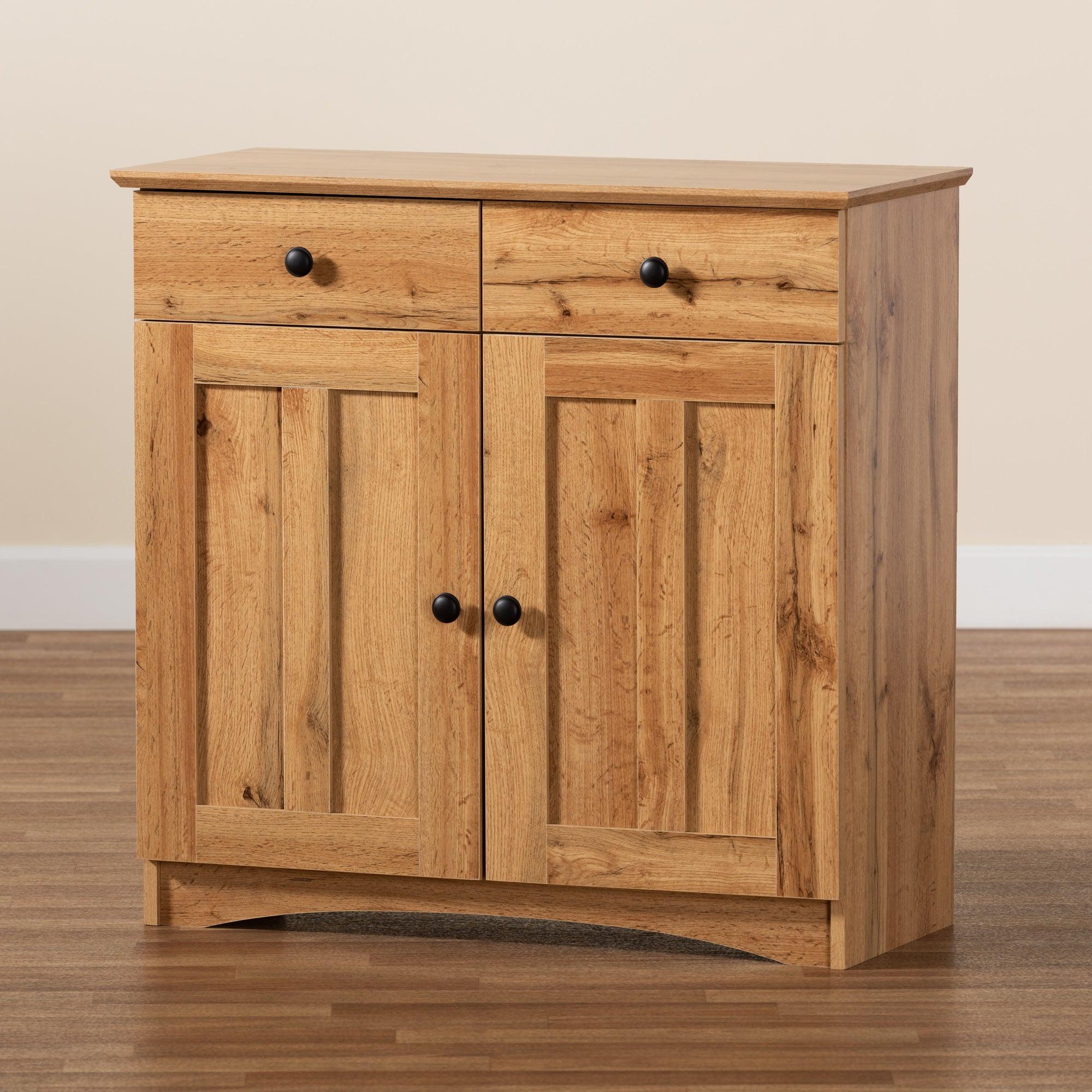 Lauren Modern and Contemporary Finished Wood 2-Door Buffet Kitchen Cabinet