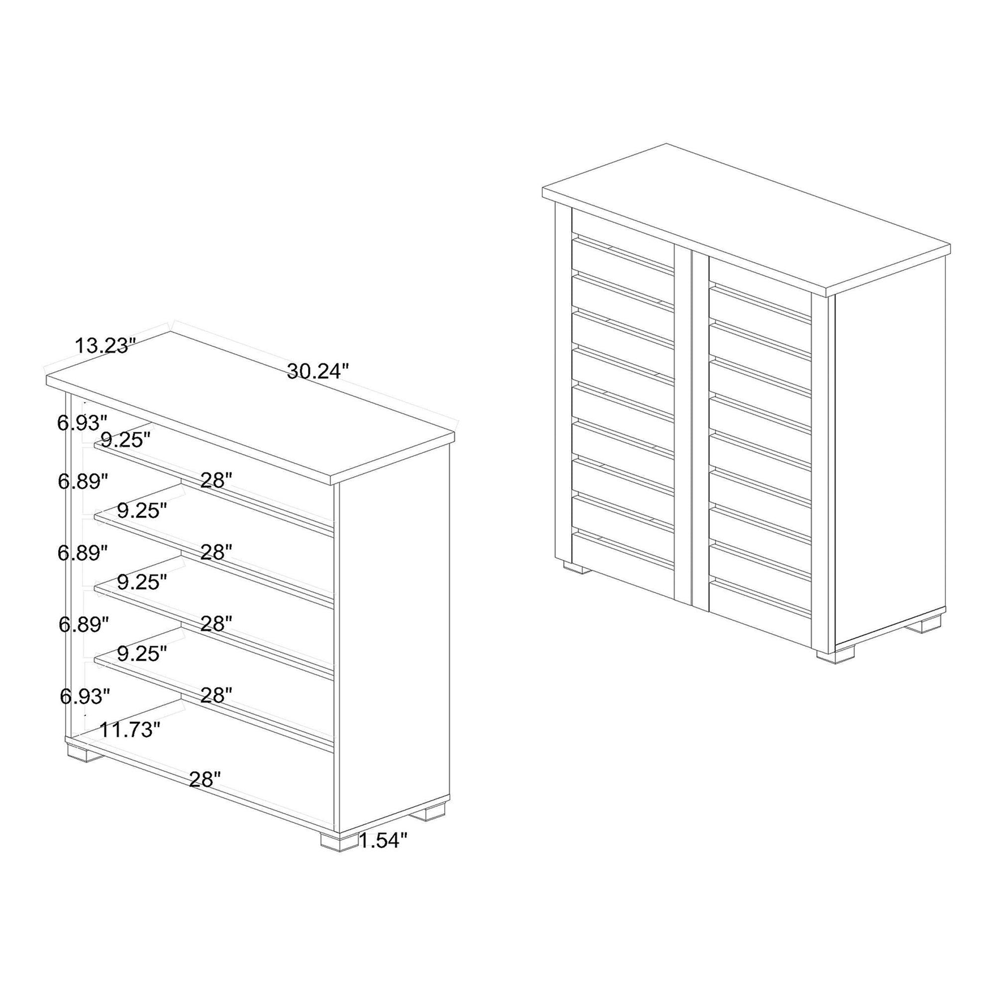 Adalwin Modern and Contemporary Finished Wood 2-Door Shoe Storage Cabinet