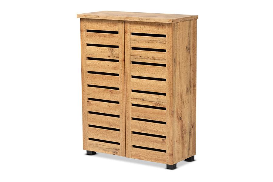 Adalwin Modern and Contemporary Finished Wood 2-Door Shoe Storage Cabinet