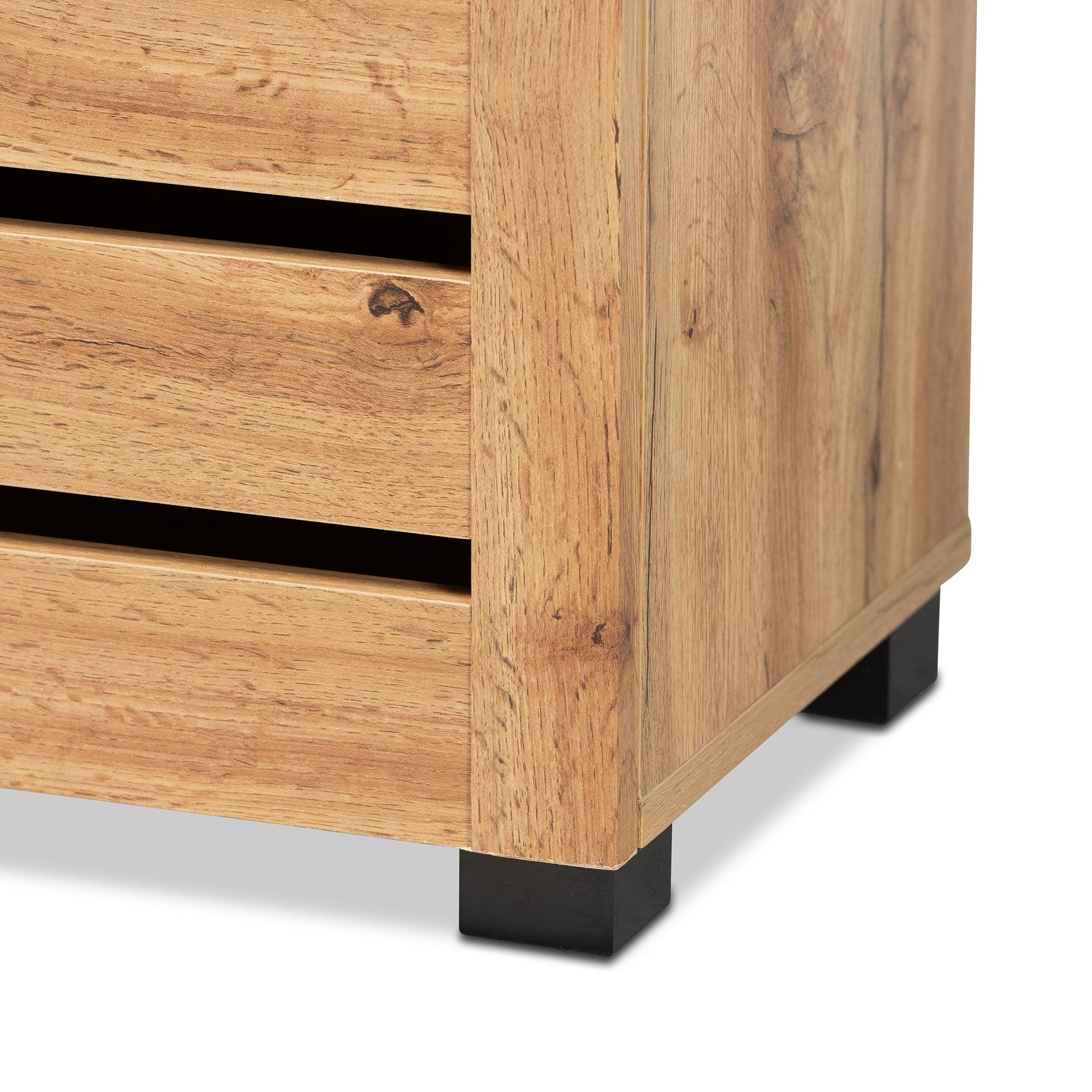 Adalwin Modern and Contemporary Finished Wood 2-Door Shoe Storage Cabinet