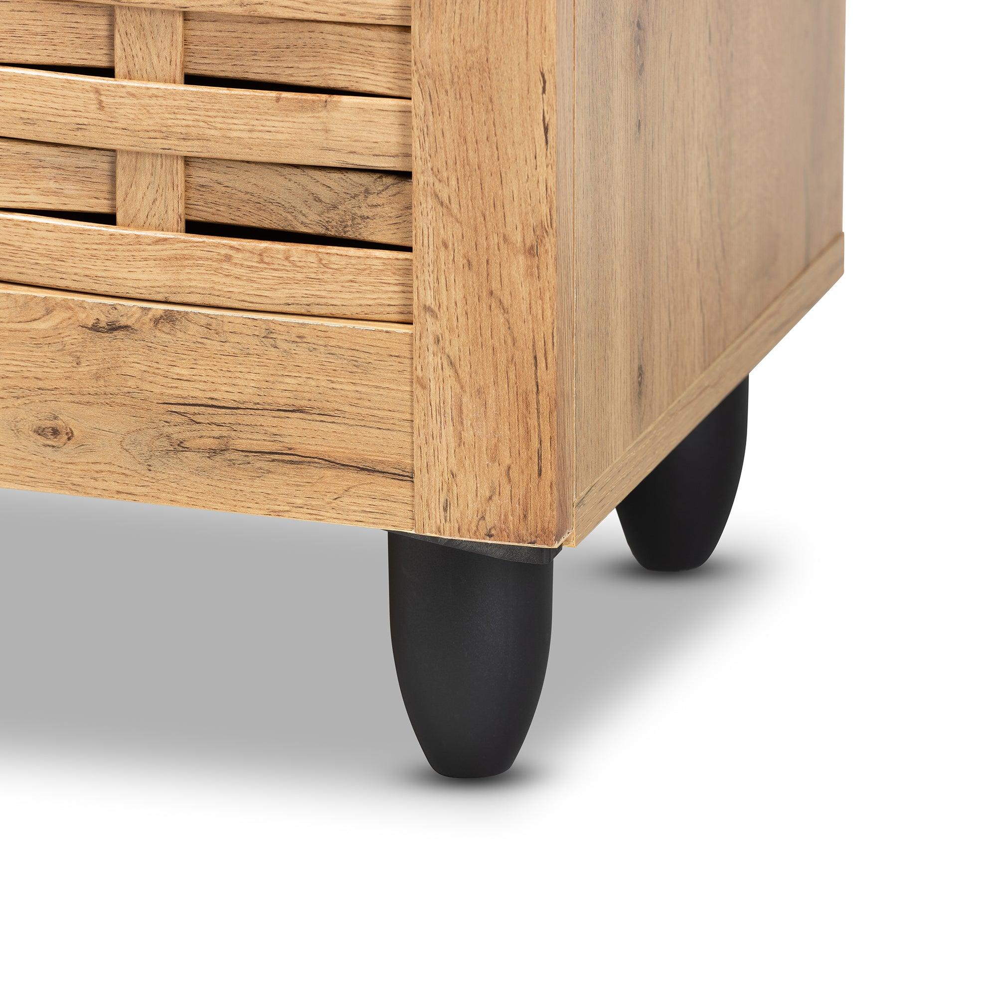 Winda Modern and Contemporary Finished Wood 2-Door Shoe Cabinet