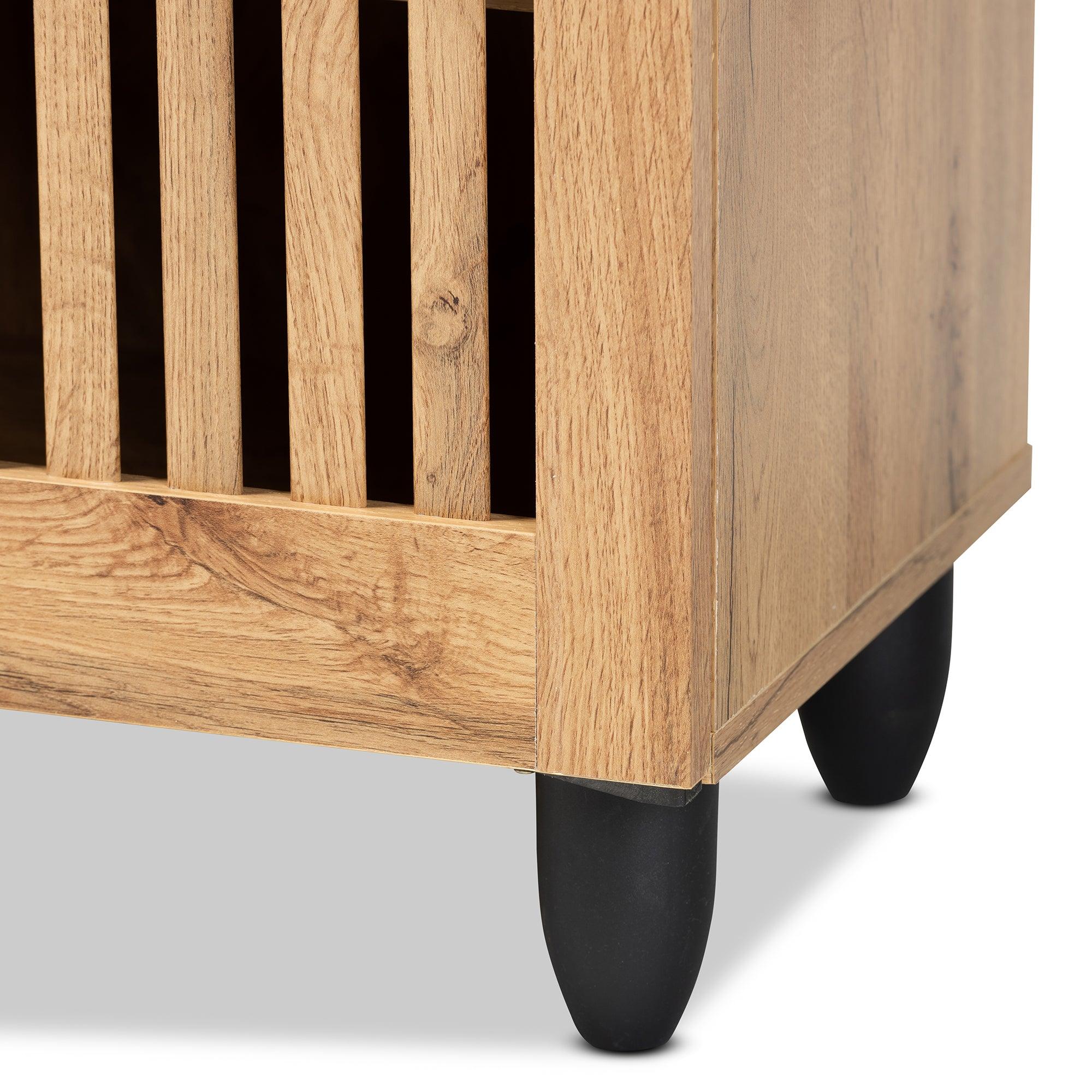 Fernanda Modern and Contemporary Finished Wood 3-Door Shoe Cabinet