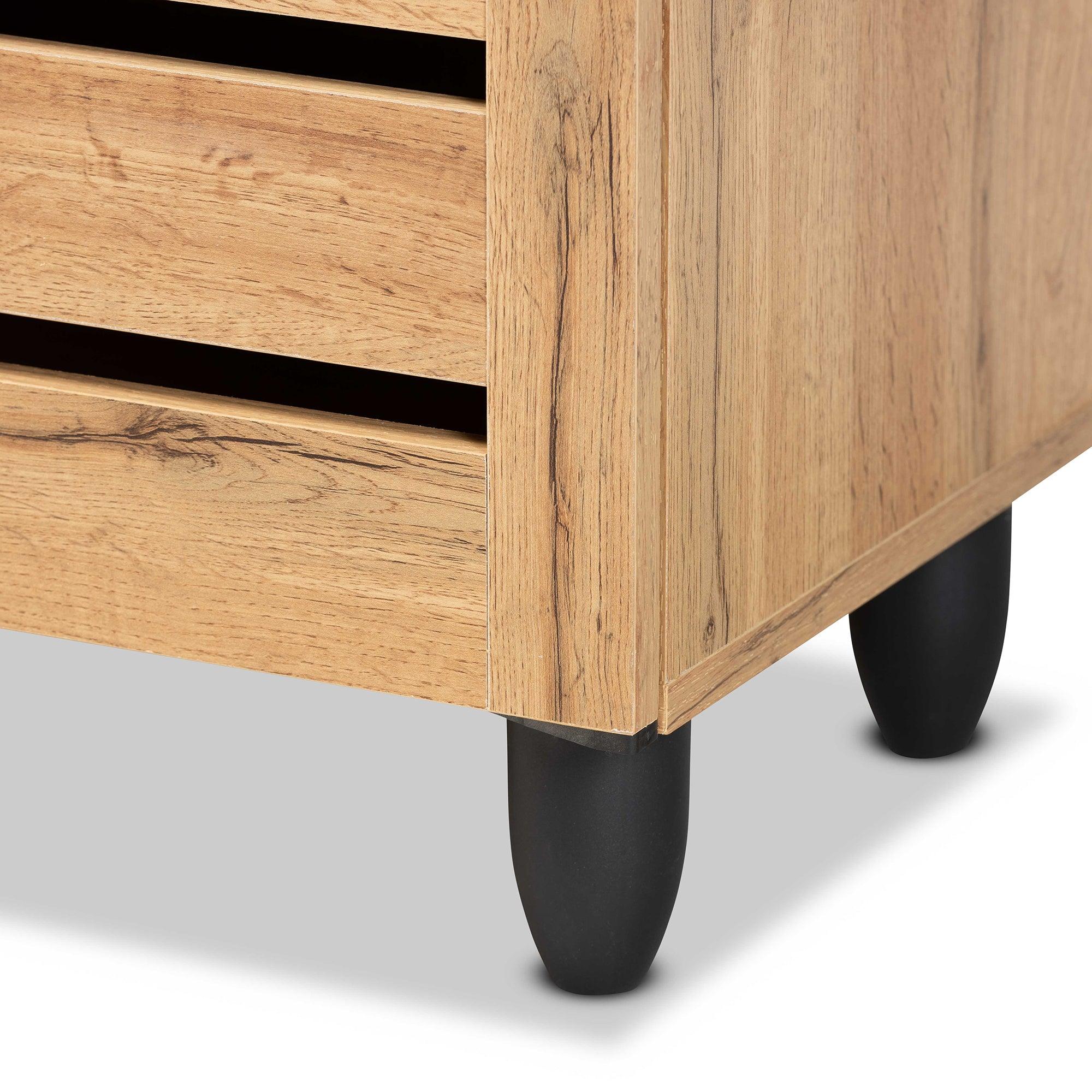 Gisela Modern and Contemporary Finished Wood 3-Door Shoe Storage Cabinet