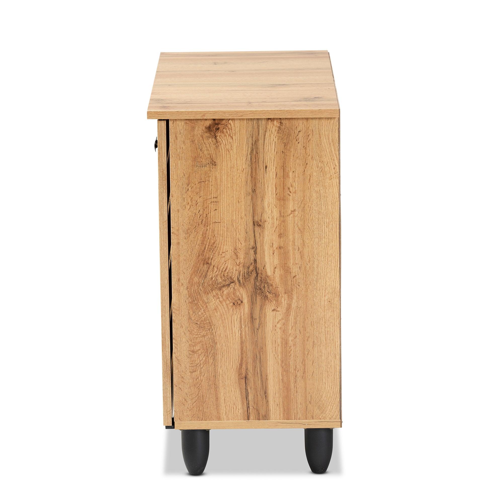 Gisela Modern and Contemporary Finished Wood 2-Door Shoe Storage Cabinet