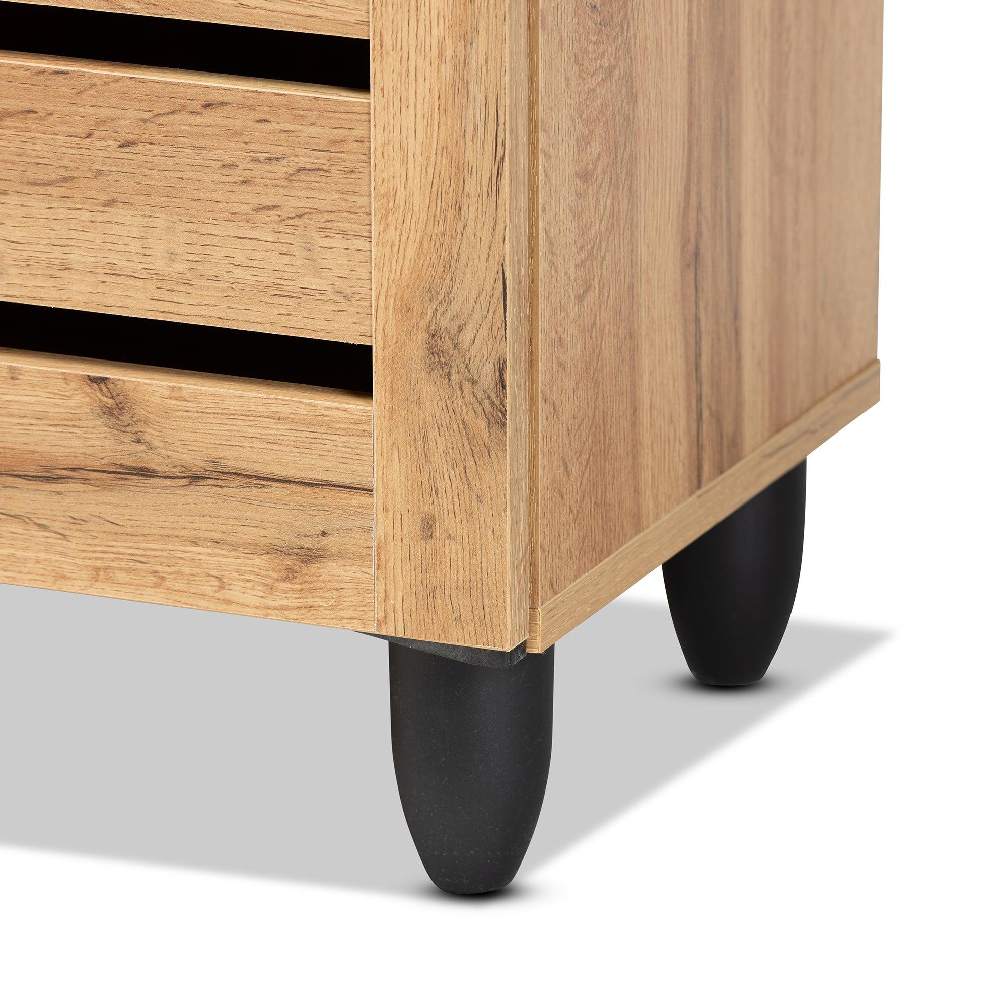 Gisela Modern and Contemporary Finished Wood 2-Door Shoe Storage Cabinet