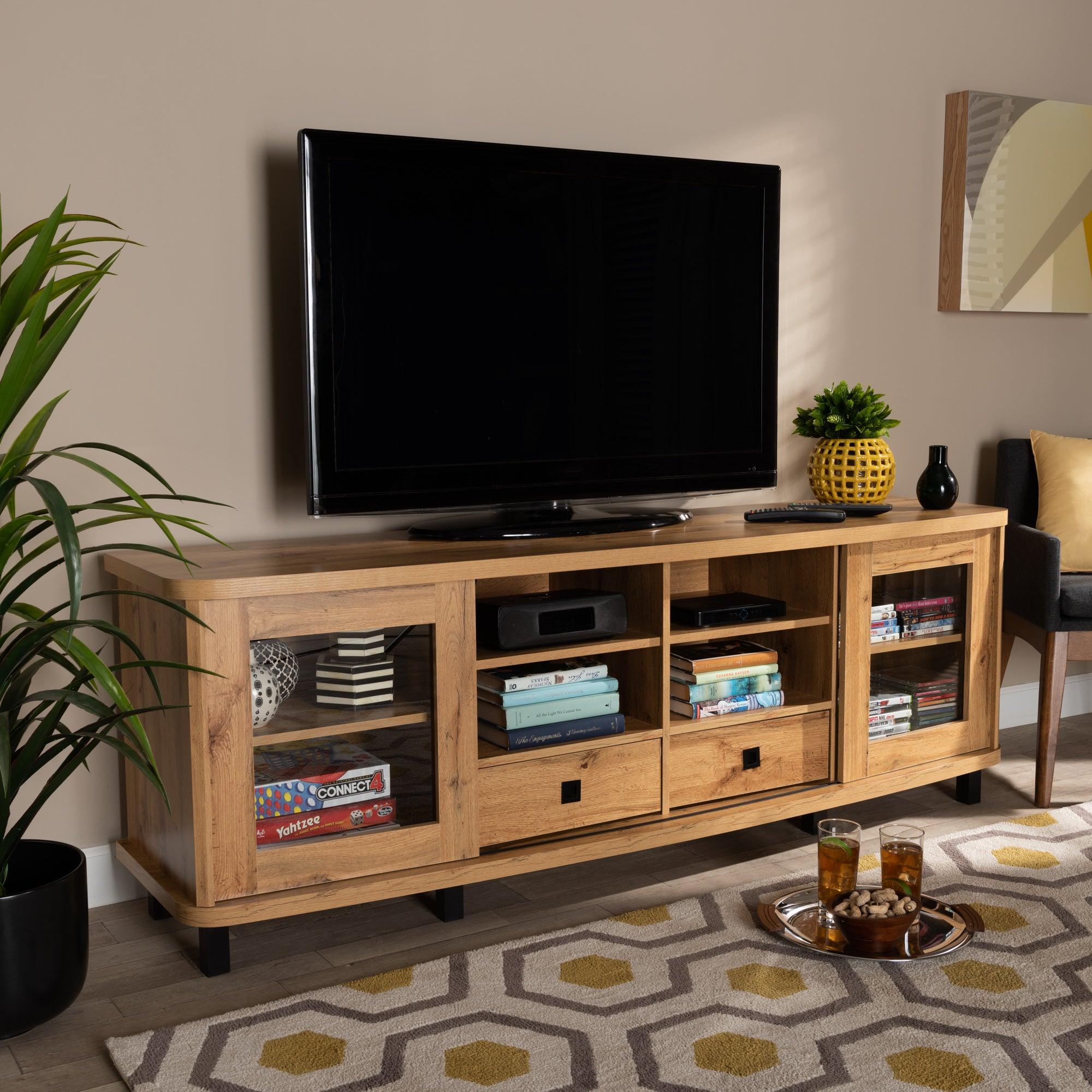 Walda Modern and Contemporary Finished Wood 2-Drawer TV Stand