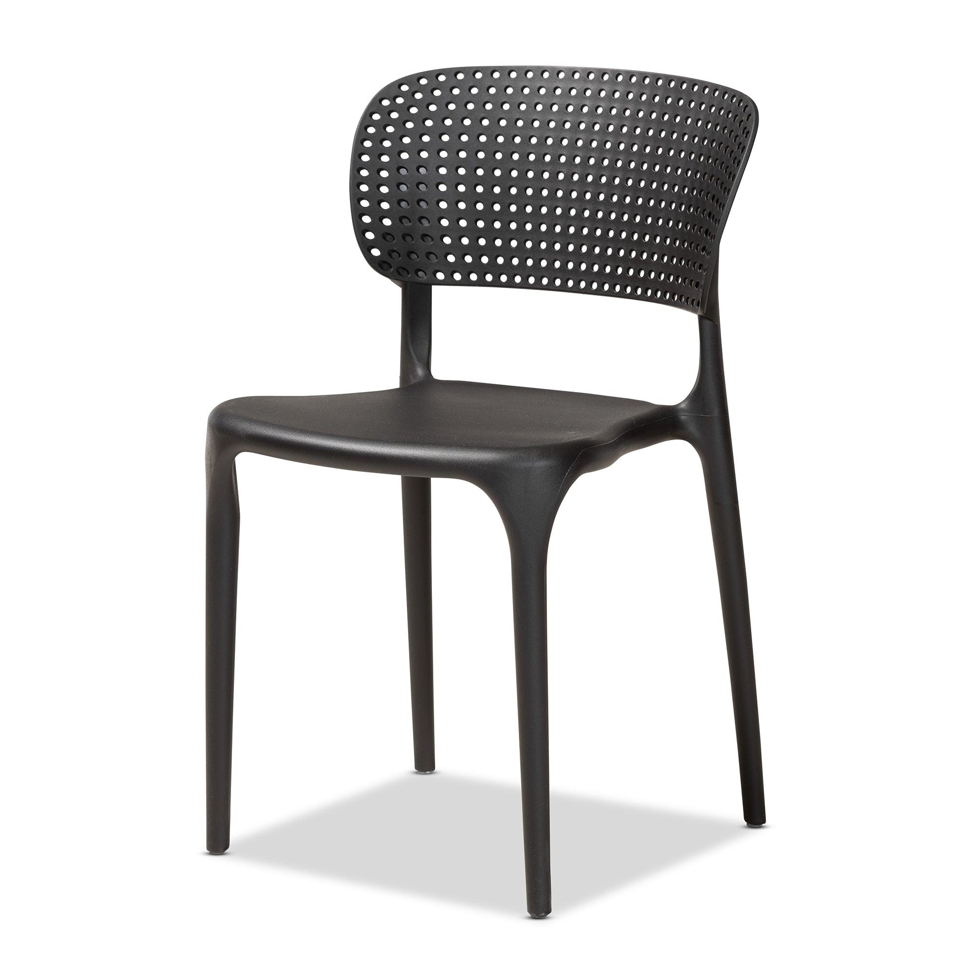 Rae Modern and Contemporary Finished Polypropylene Plastic 4-Piece Stackable Dining Chair Set