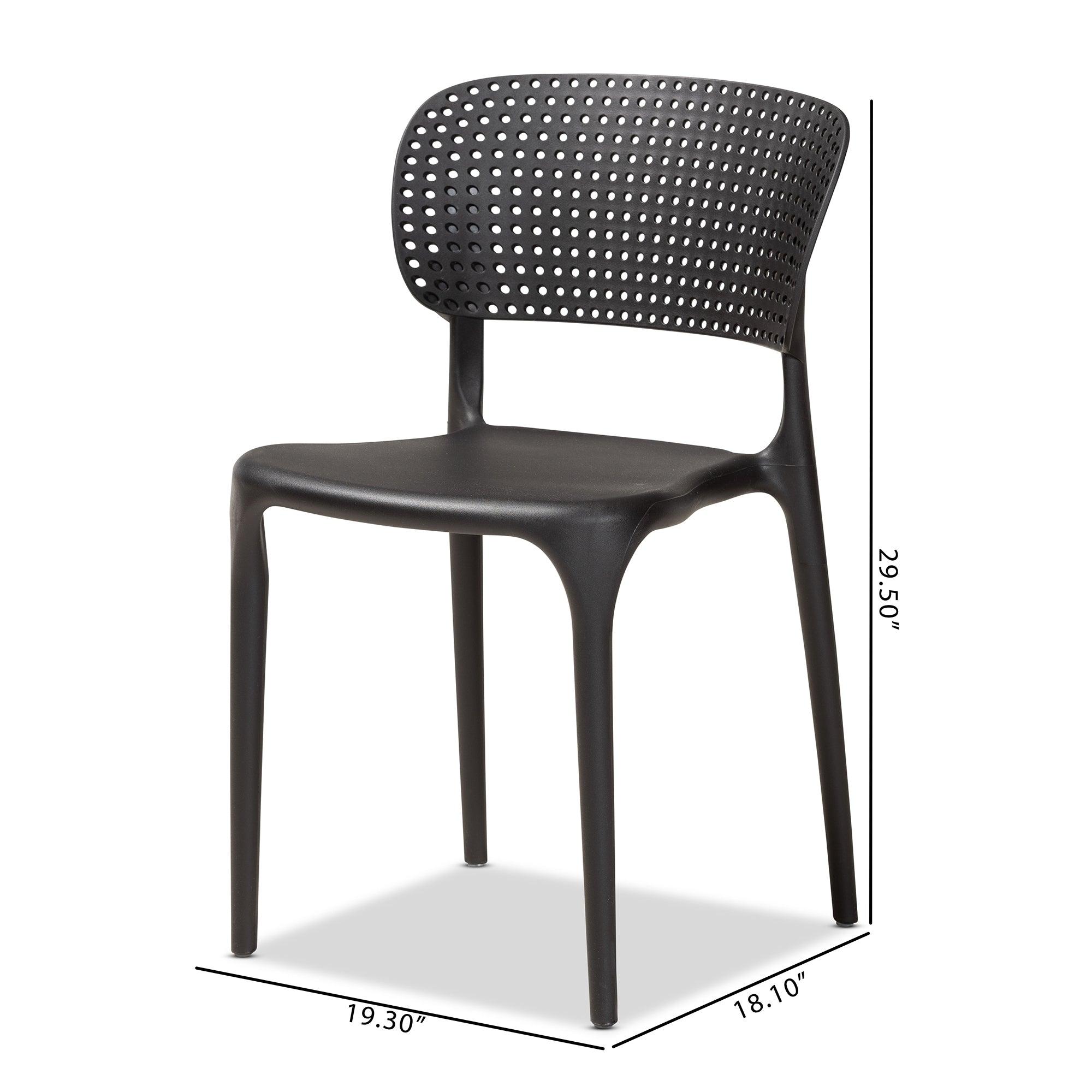 Rae Modern and Contemporary Finished Polypropylene Plastic 4-Piece Stackable Dining Chair Set