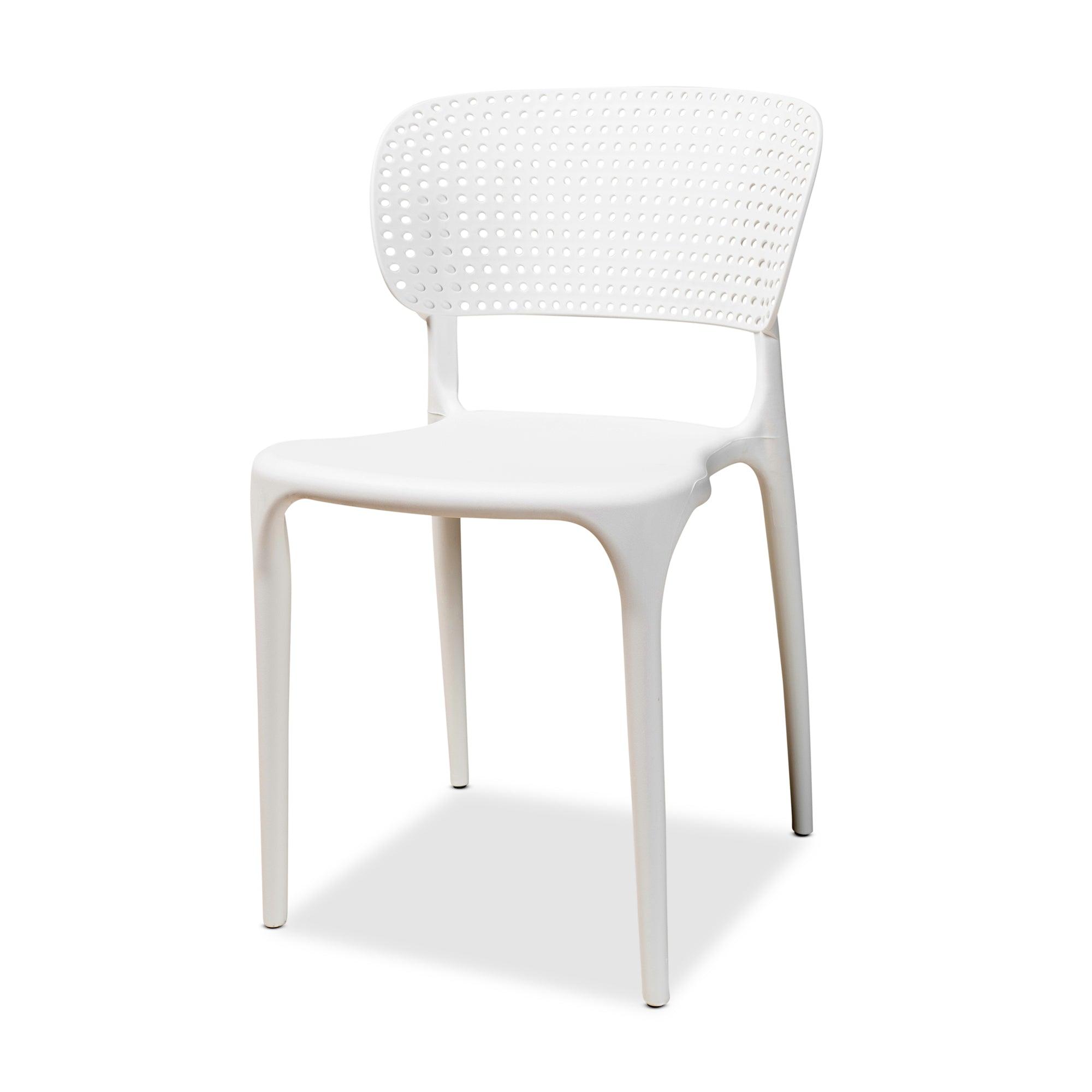 Rae Modern and Contemporary Finished Polypropylene Plastic 4-Piece Stackable Dining Chair Set