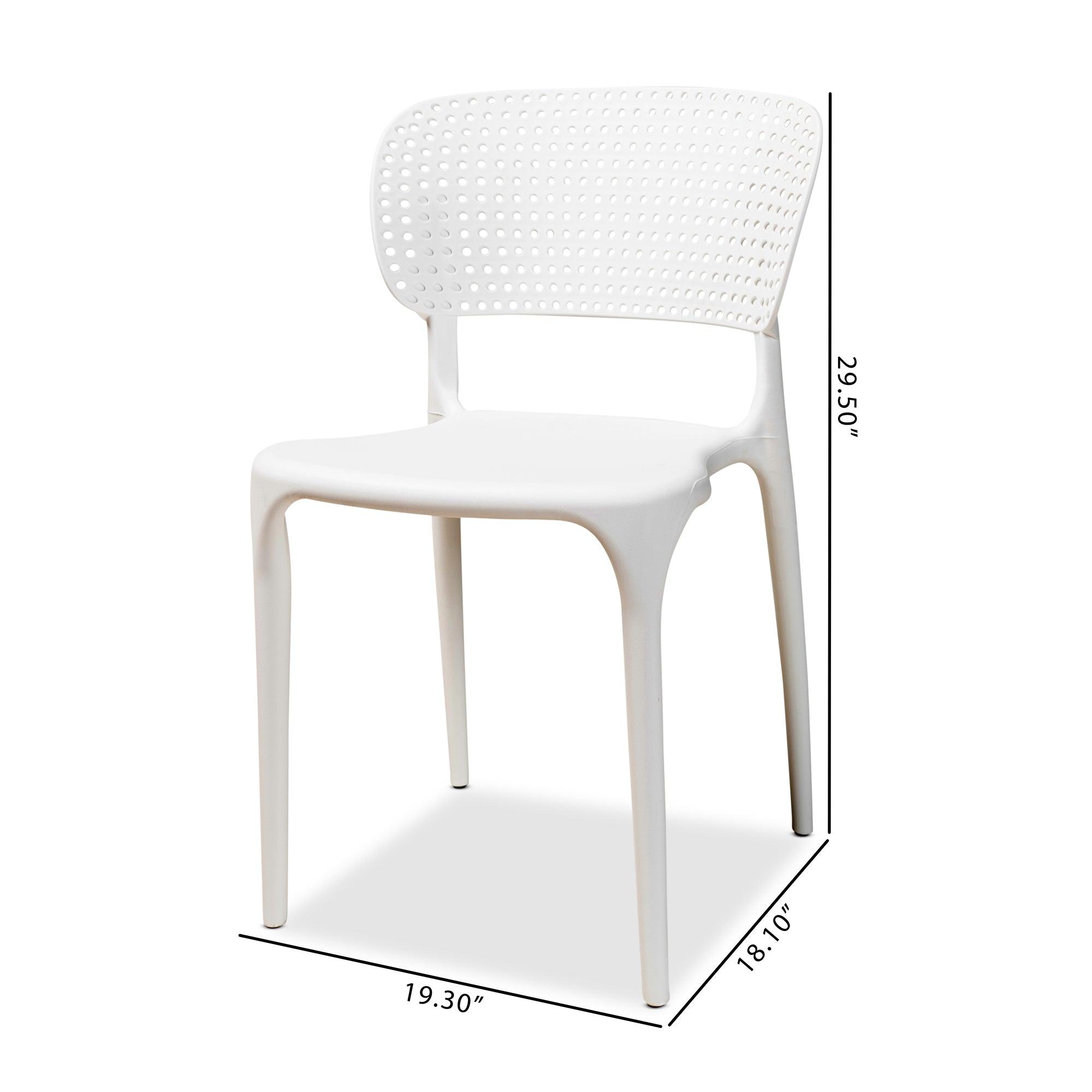 Rae Modern and Contemporary Finished Polypropylene Plastic 4-Piece Stackable Dining Chair Set