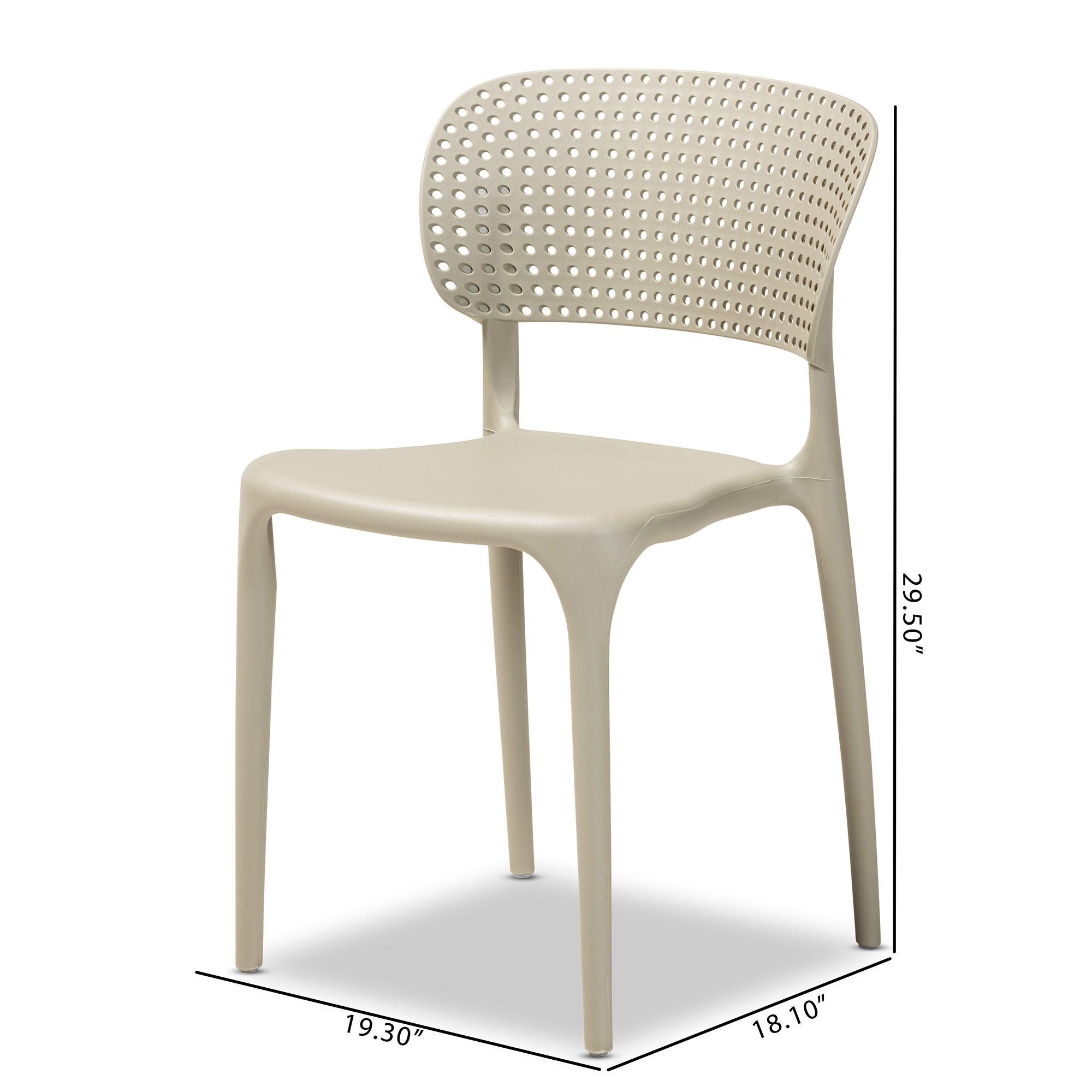 Rae Modern and Contemporary Finished Polypropylene Plastic 4-Piece Stackable Dining Chair Set