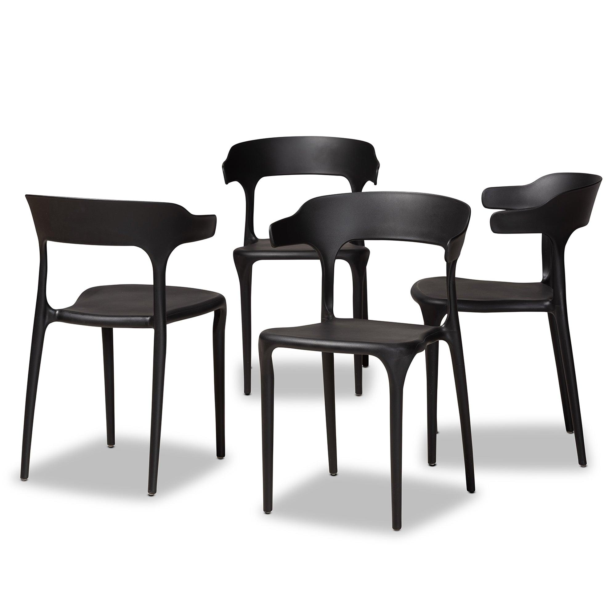 Gould Modern Transtional Plastic 4-Piece Dining Chair Set