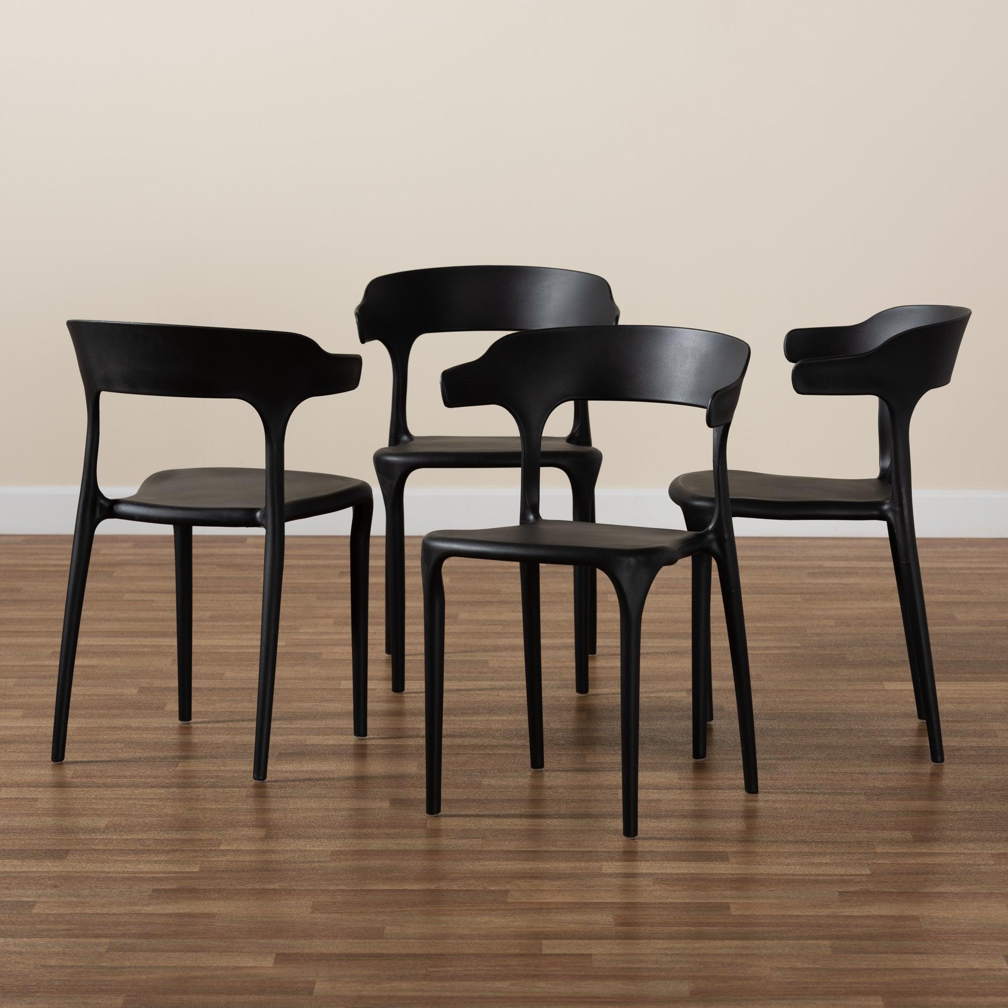 Gould Modern Transtional Plastic 4-Piece Dining Chair Set