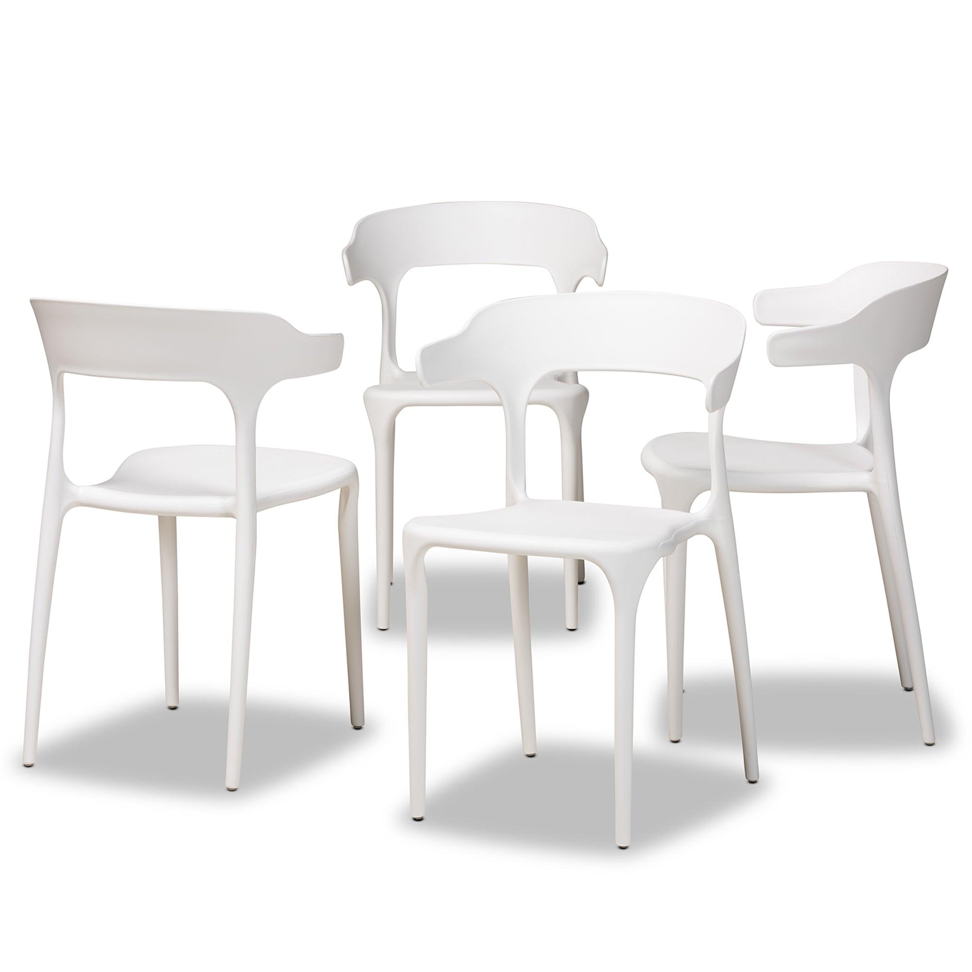 Gould Modern Transtional Plastic 4-Piece Dining Chair Set