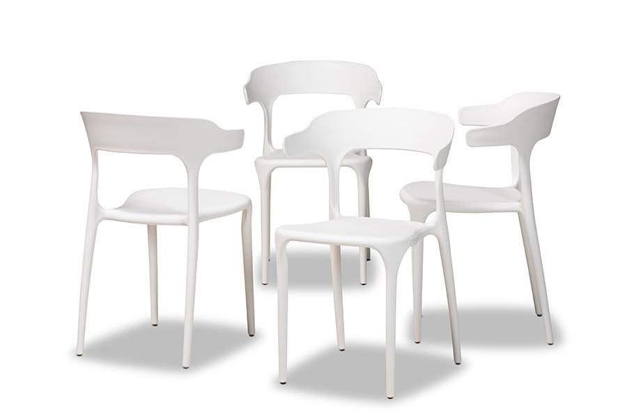 Gould Modern Transtional Plastic 4-Piece Dining Chair Set