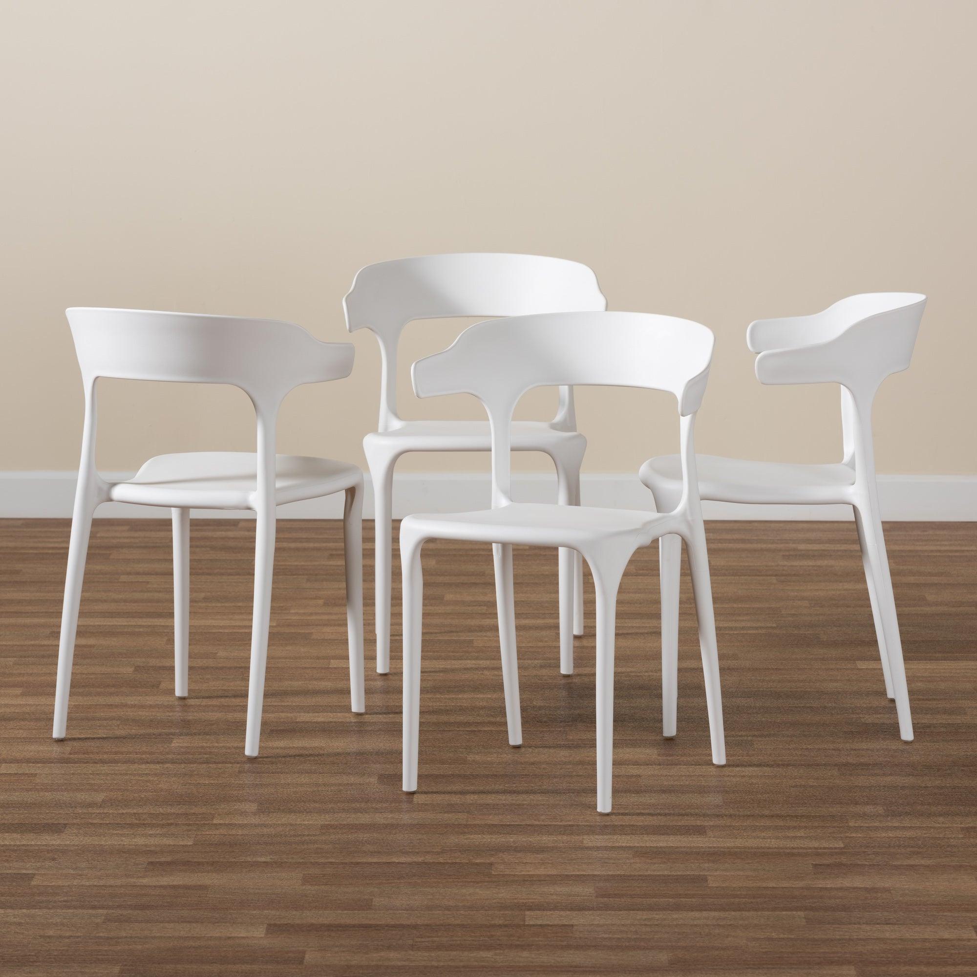 Gould Modern Transtional Plastic 4-Piece Dining Chair Set