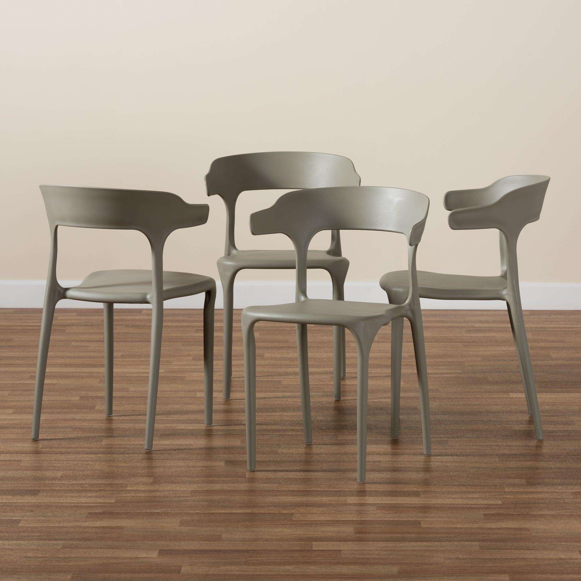 Gould Modern Transtional Plastic 4-Piece Dining Chair Set