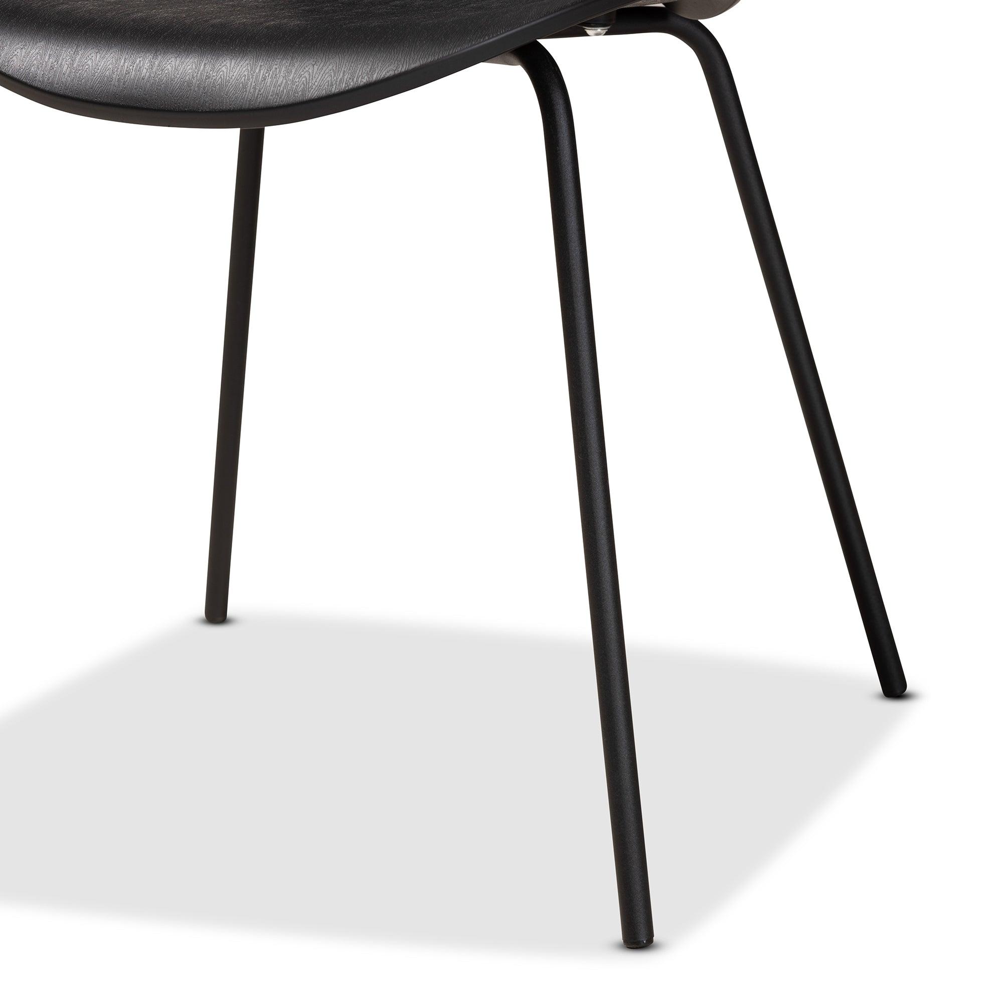 Jaden Modern and Contemporary Plastic and Metal 4-Piece Dining Chair Set