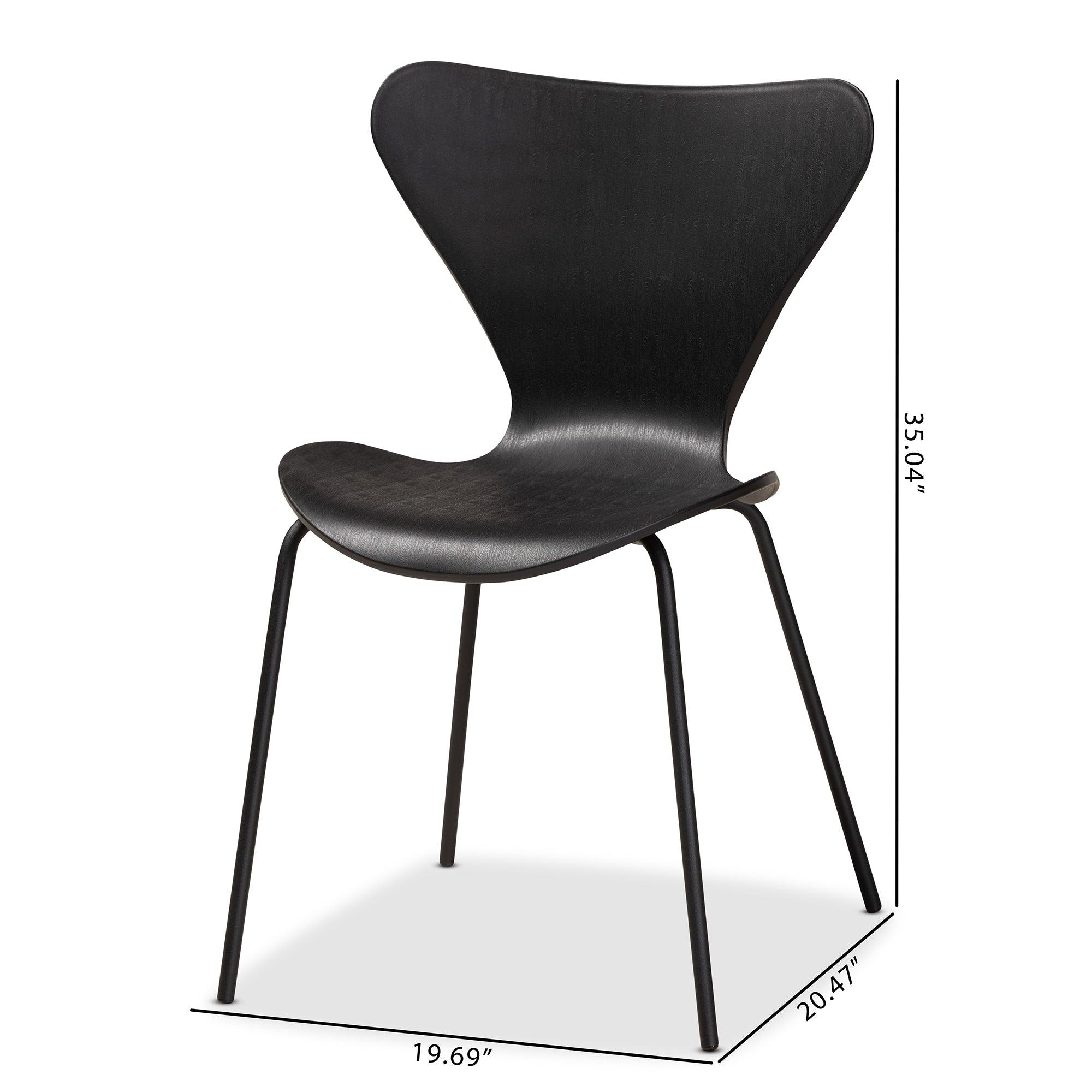 Jaden Modern and Contemporary Plastic and Metal 4-Piece Dining Chair Set