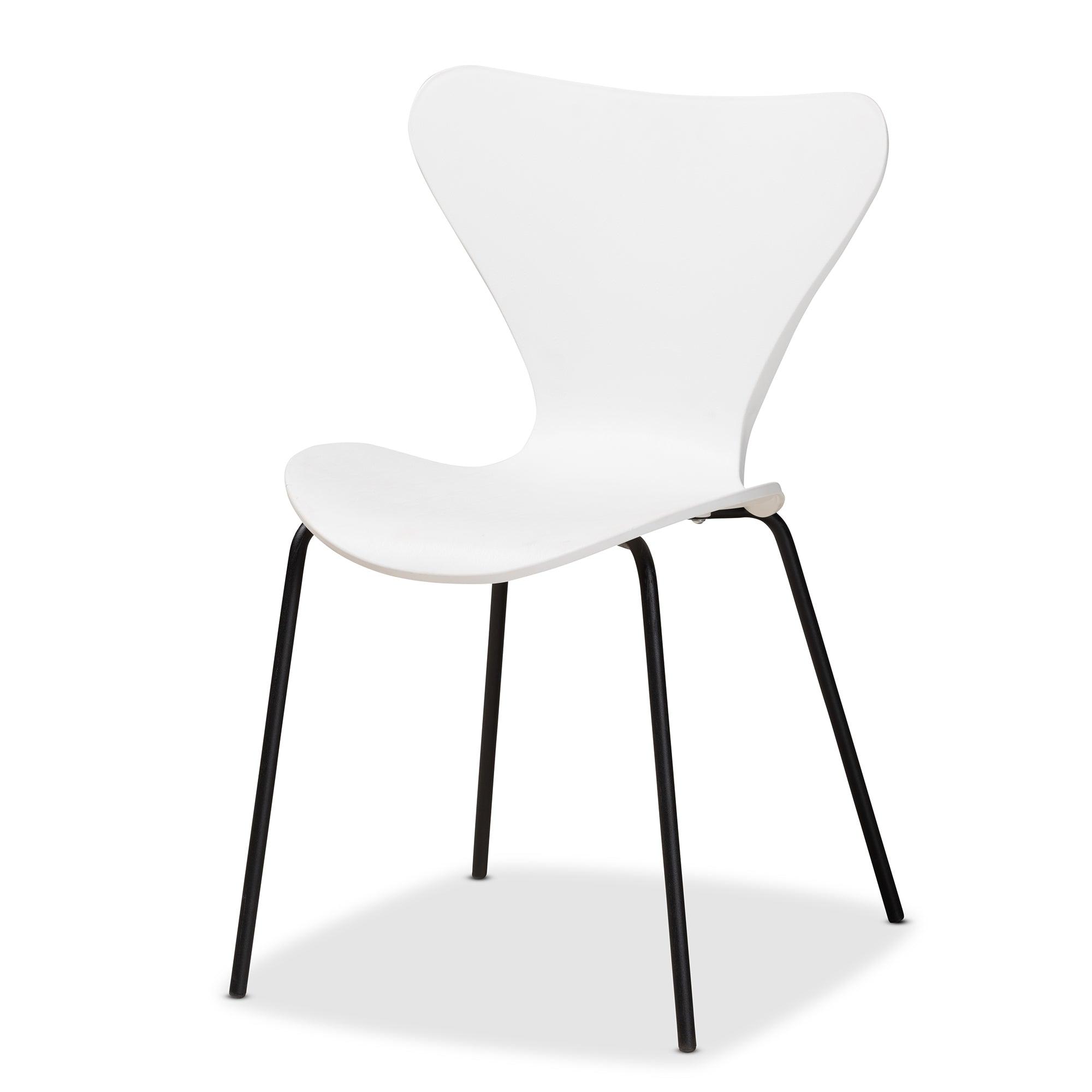 Jaden Modern and Contemporary Plastic and Metal 4-Piece Dining Chair Set