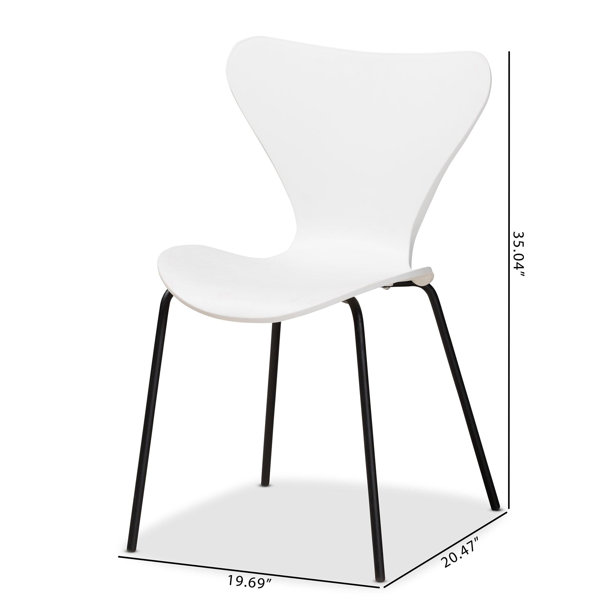 Jaden Modern and Contemporary Plastic and Metal 4-Piece Dining Chair Set