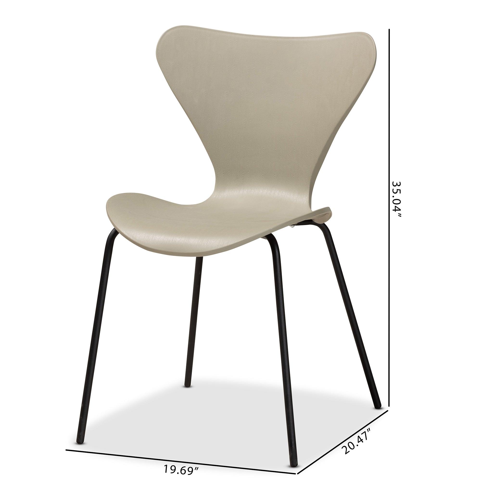 Jaden Modern and Contemporary Plastic and Metal 4-Piece Dining Chair Set