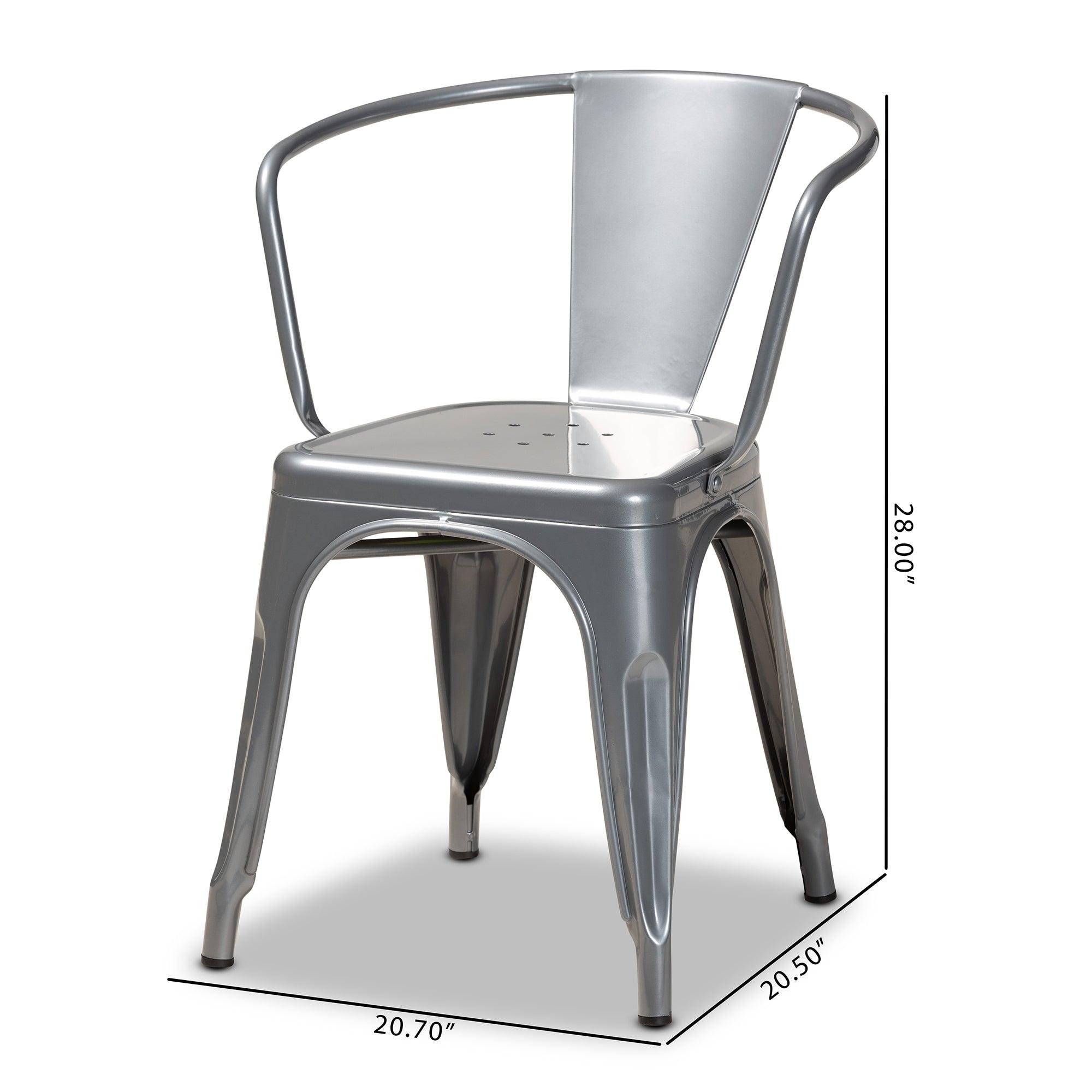 Ryland Modern Industrial Finished Metal 4-Piece Dining Chair Set